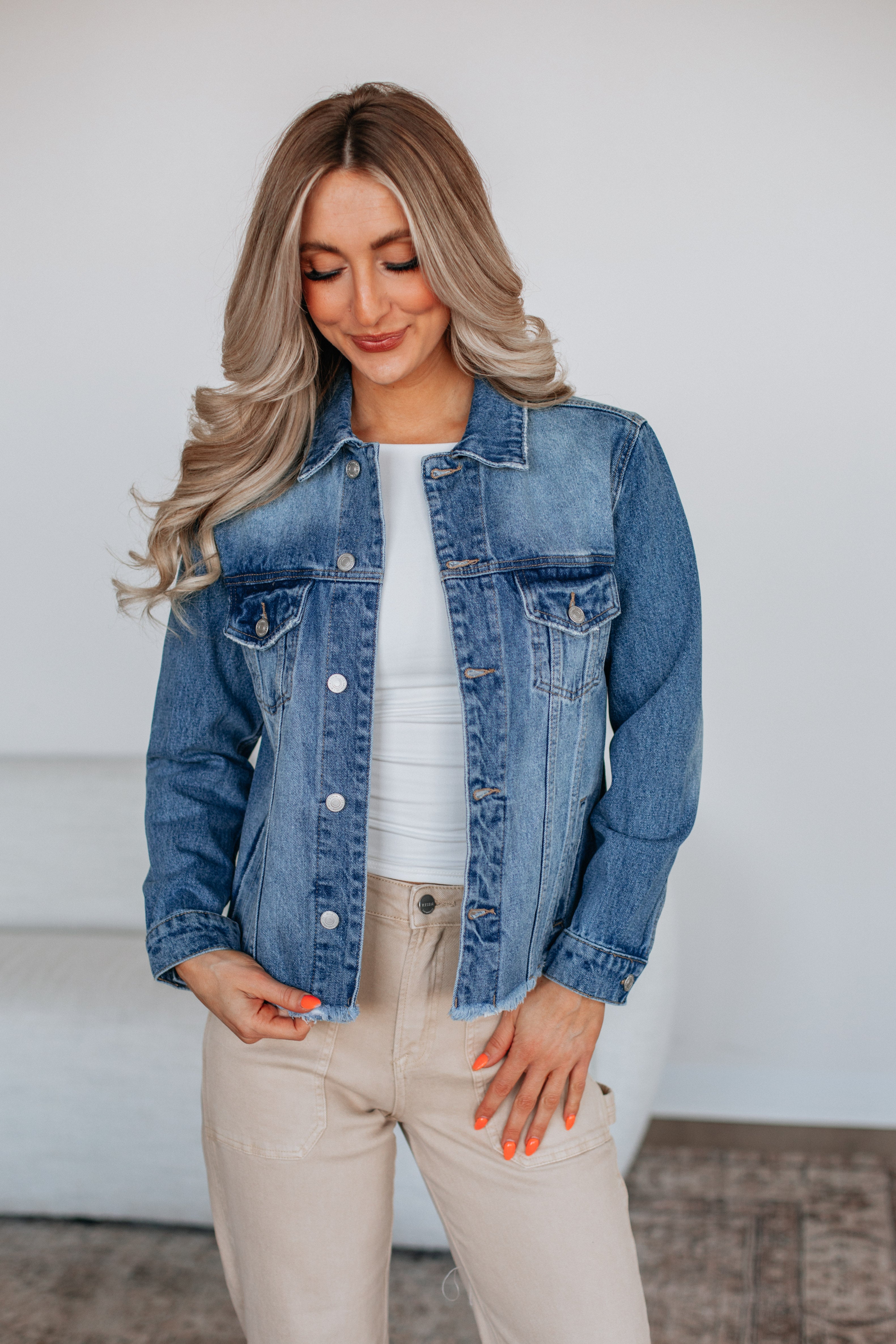 Hugo Mica Denim Jacket for Men - Medium Wash Distressed Vintage Style - Perfect for Casual Outfits & Streetwear Fashion