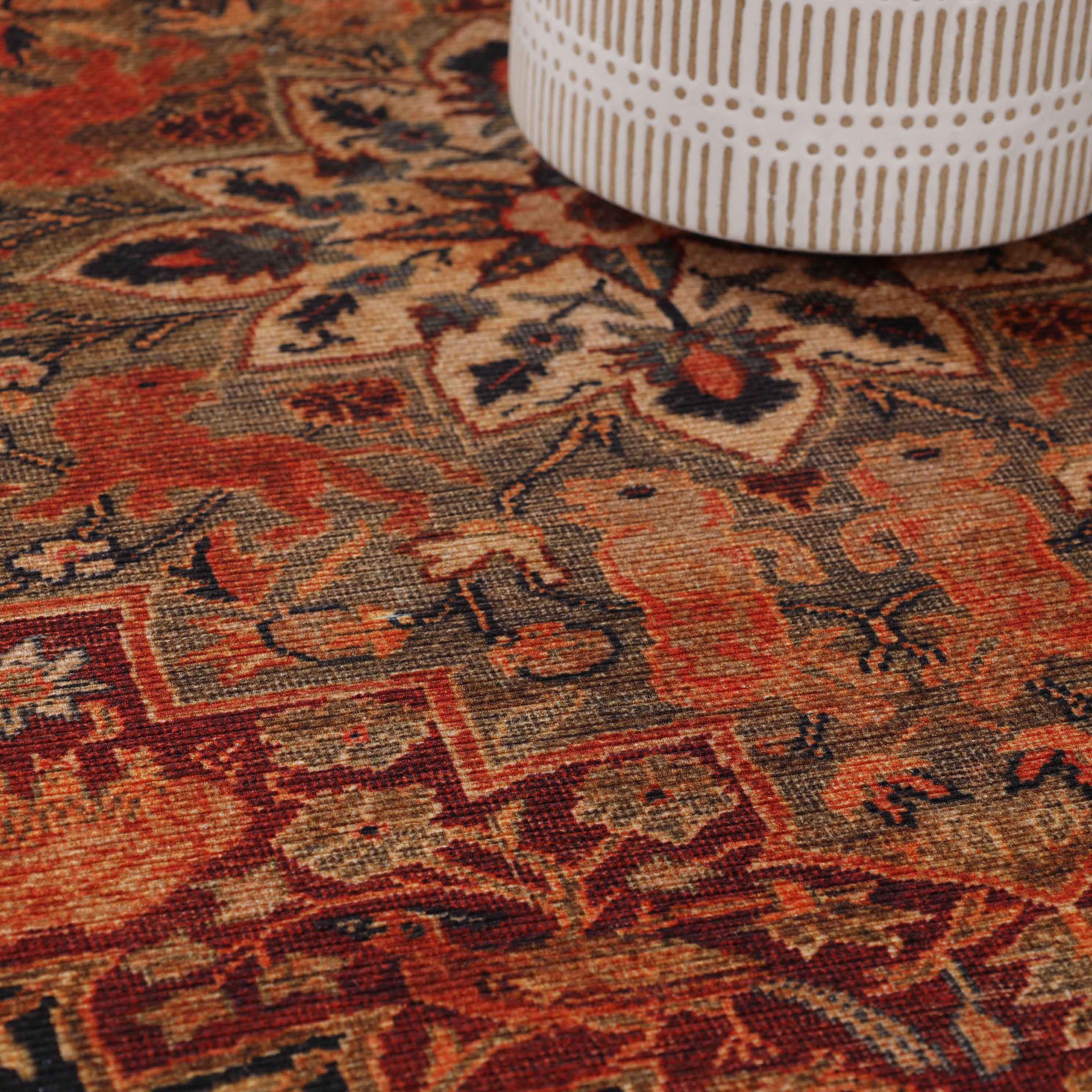 Bohemian Oriental Medallion Wildlife Indoor Area Rug or Runner - Non-Slip, Soft & Durable - Perfect for Living Room, Bedroom, or Hallway Decor