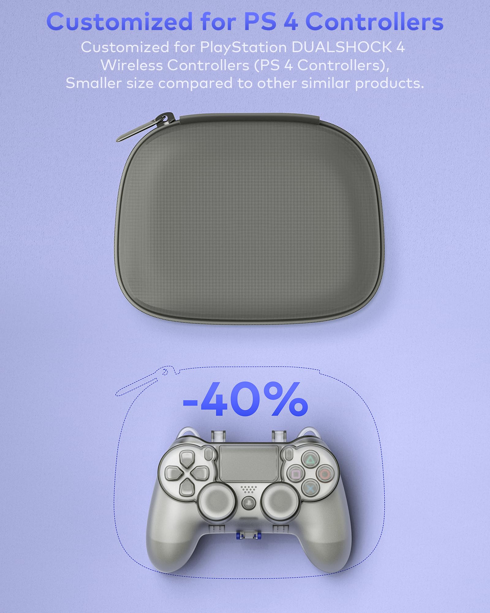 Tiiletzote PS4 Controller Case - Protective Cover for PlayStation 4 DualShock 4 Wireless Controller | Travel Storage Bag & Dust Cover for PS4 Game Accessories | Perfect for Gaming at Home, Travel, and Storage
