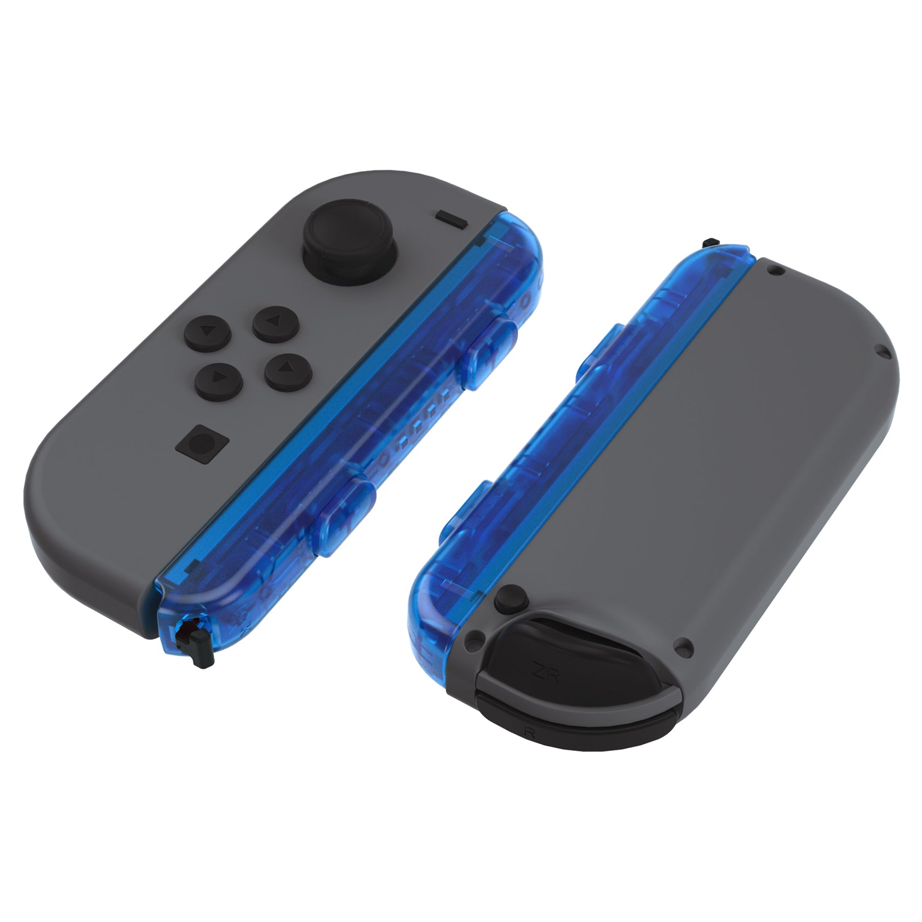 eXtremeRate Clear Blue Replacement Shell for Nintendo Switch Joy-Con Strap - 2 Pack Custom Joy-Con Wrist Strap Housing Buttons - Perfect for Gaming, Repair & Customization