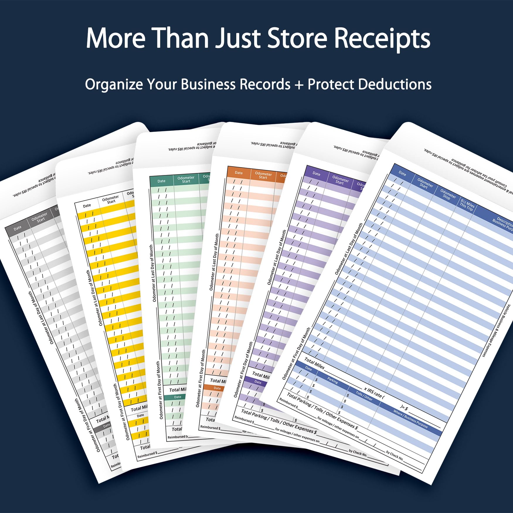 12-Pack Green Expense Envelopes - Receipt Organizer & Mileage Tracker for Business Expenses