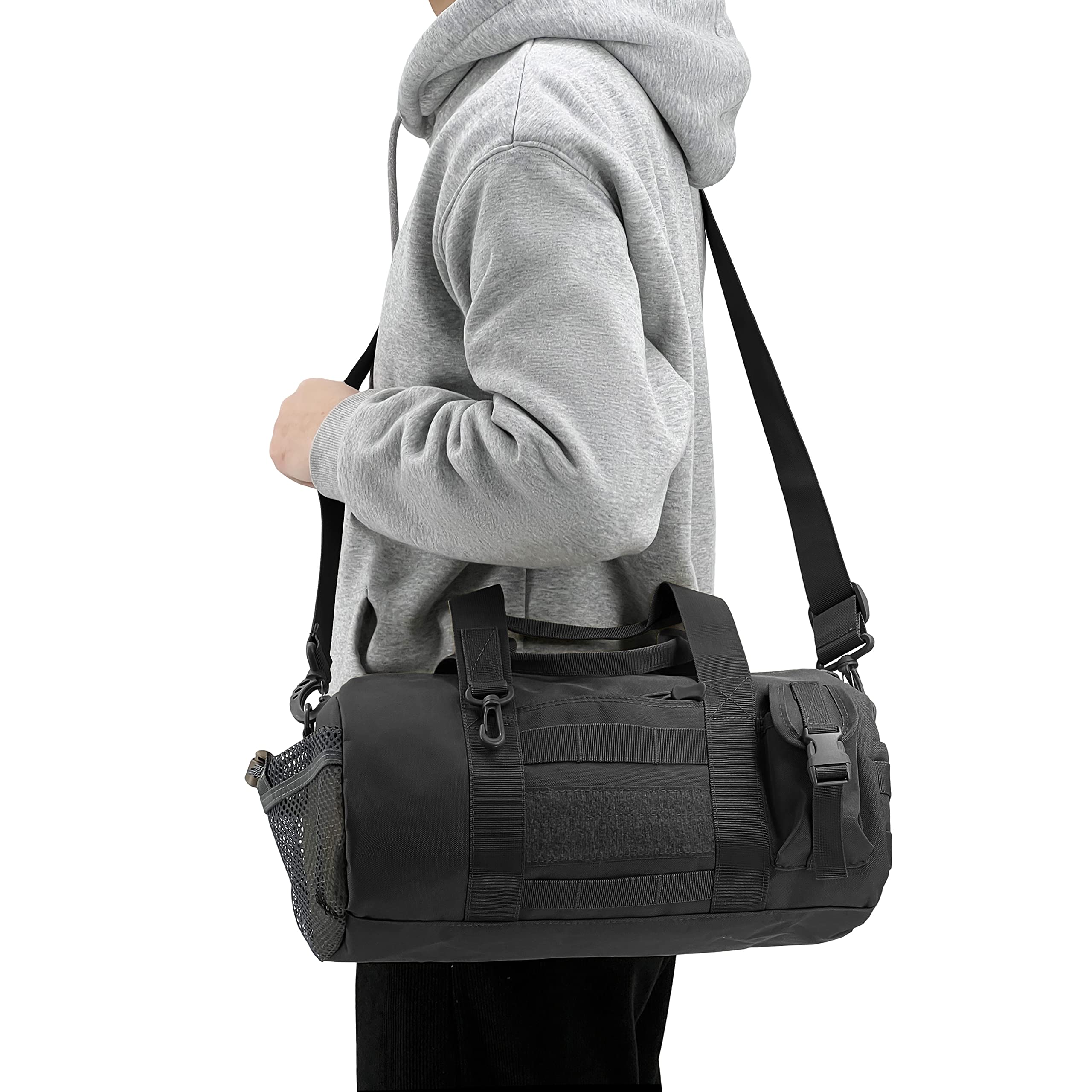 **Jaegvida Tactical Gym Bag - Durable Fitness & Travel Duffel Bag for Workout, Hunting & Outdoor Adventures (Black) - Perfect for Gym, Camping & Sports**