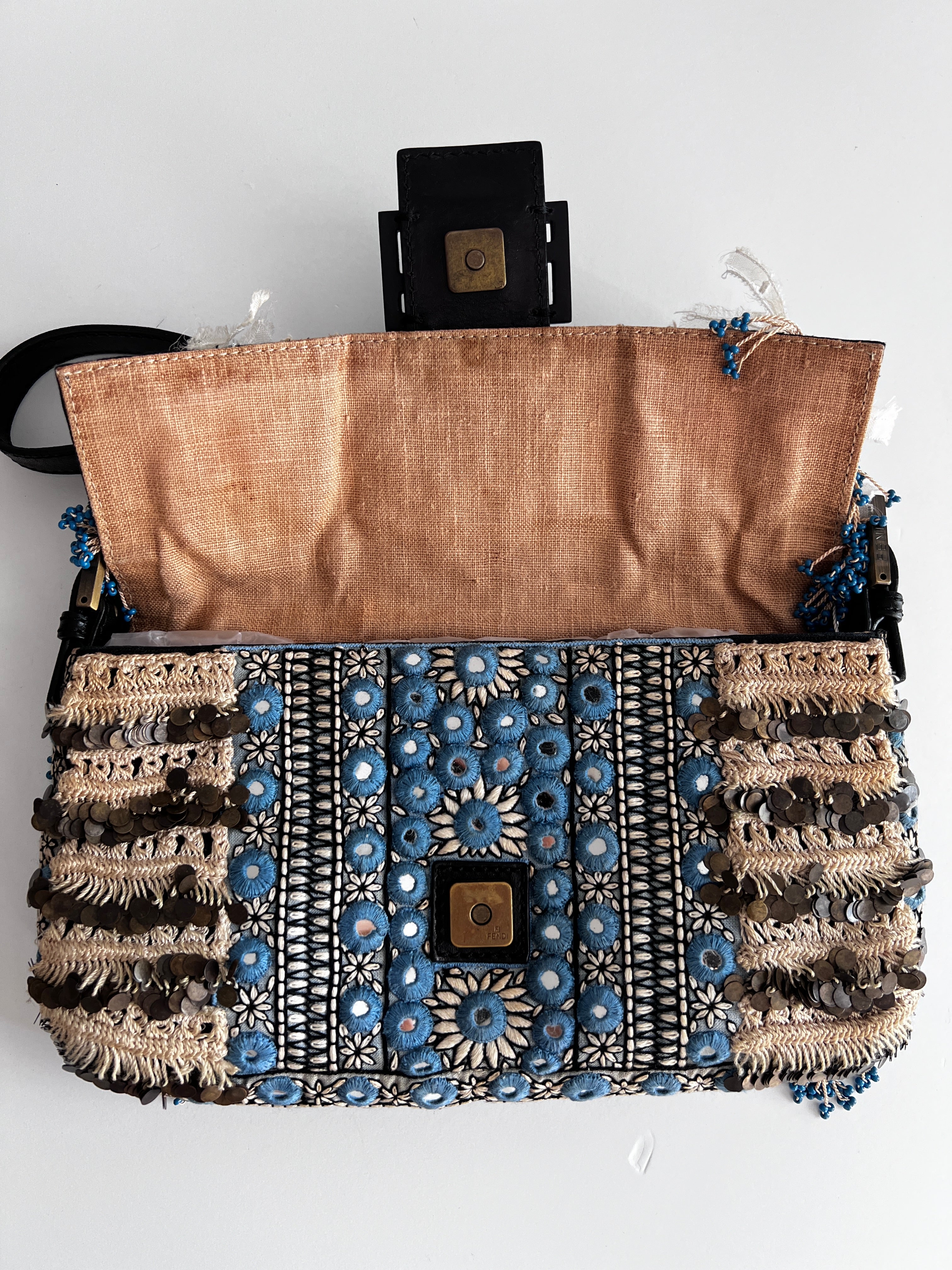 Fendi Boho Style Mirror Baguette Bag - Trendy Crossbody Purse for Women | Perfect for Parties, Concerts & Night Out