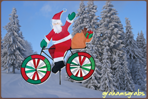 30 Inch Indoor Cycling Bike Spinner - Santa Themed Exercise Bike for Home Gym, Cardio Workout & Fitness Training - Perfect for Small Spaces & Apartment Workouts