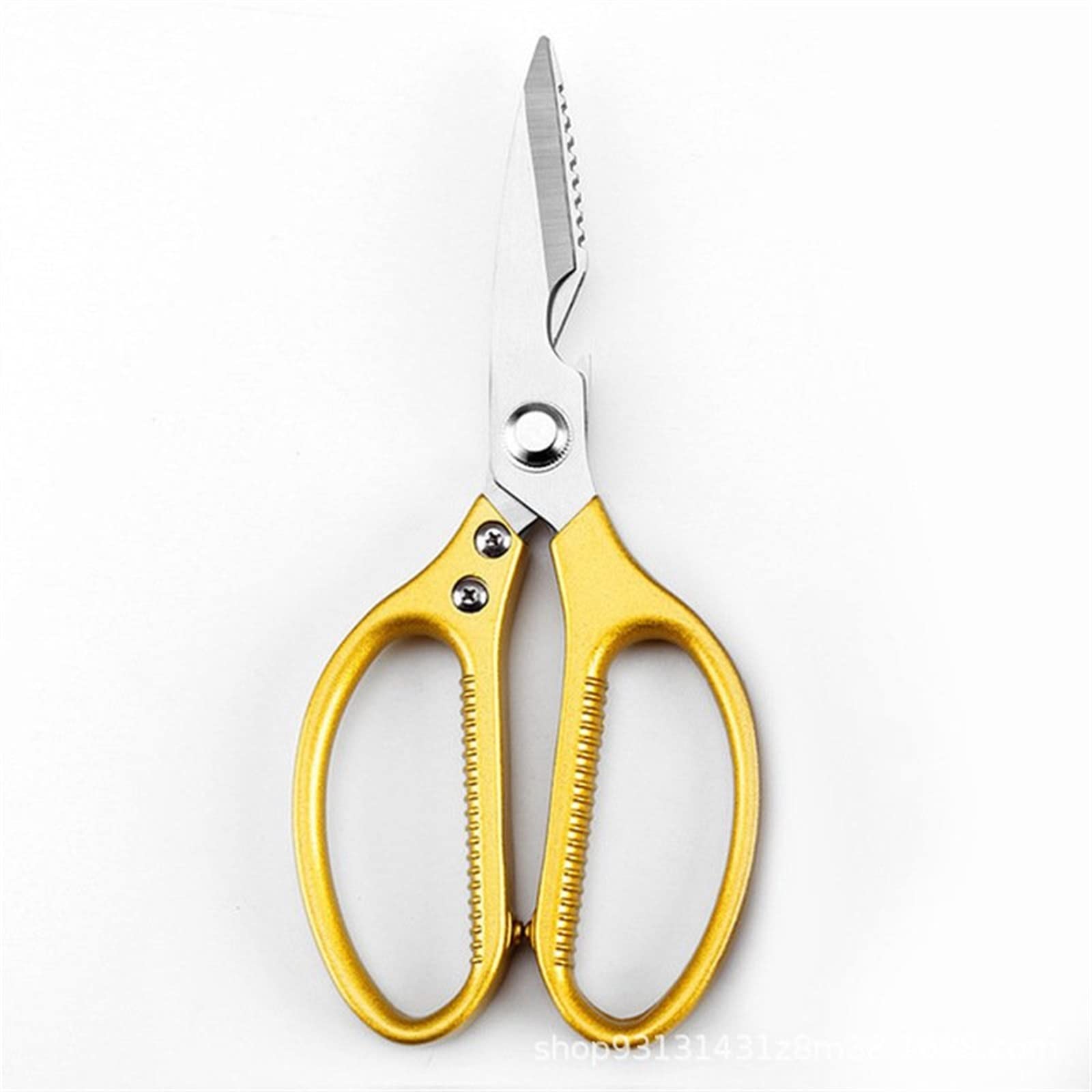 BORSAD Heavy Duty Kitchen Shears - Multi-Purpose Scissors for Cutting Meat, Chicken, Fish, Nuts & Vegetables (Gold) - Perfect for Food Prep, Butchering & Cooking Tasks