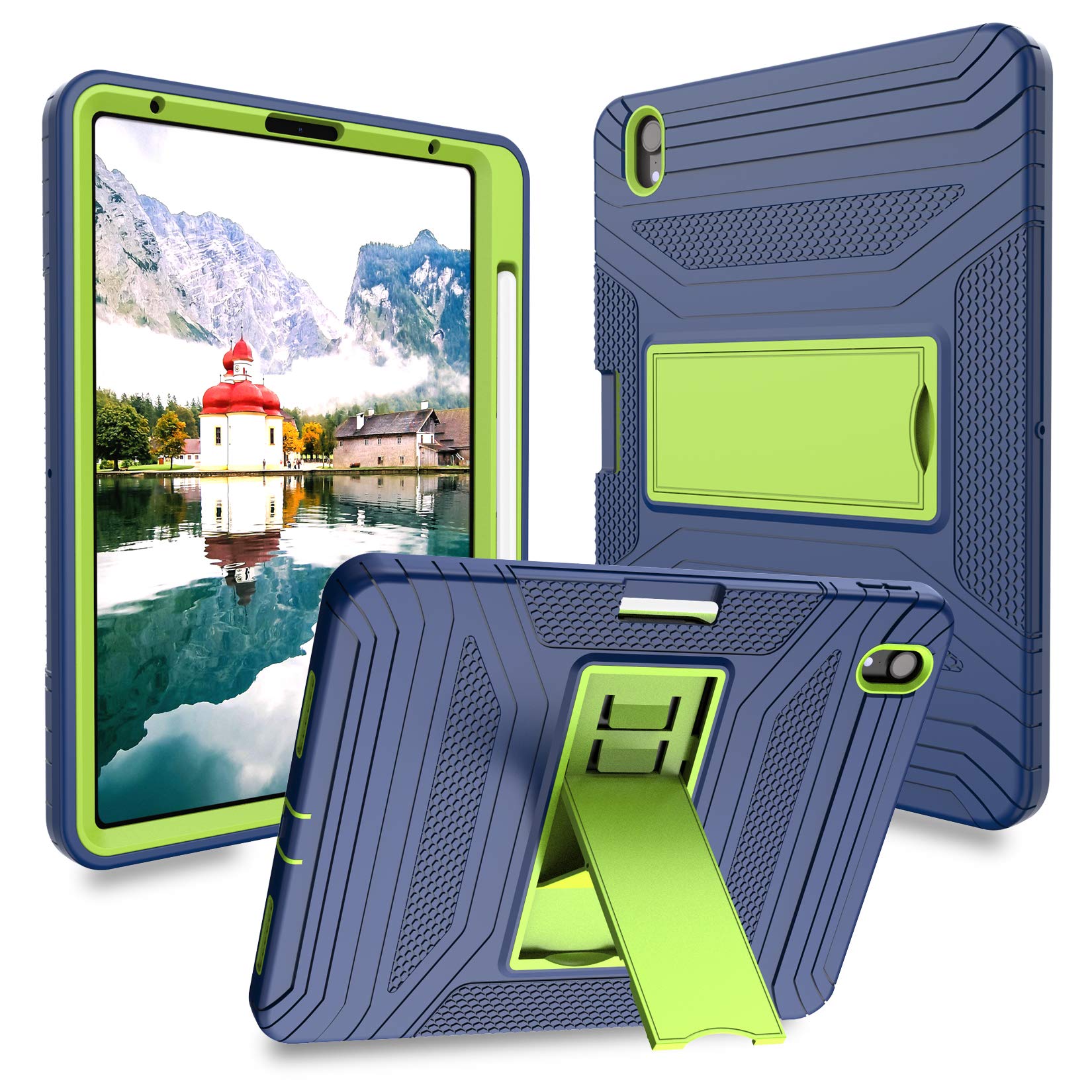 Shockproof iPad Air 4 Case 2020 & iPad 10.9 Case with Pencil Holder - 3-Layer Protective Cover for 4th Gen iPad Air (Supports 2nd Gen Apple Pencil Charging) | Perfect for Work, School & Travel Protection