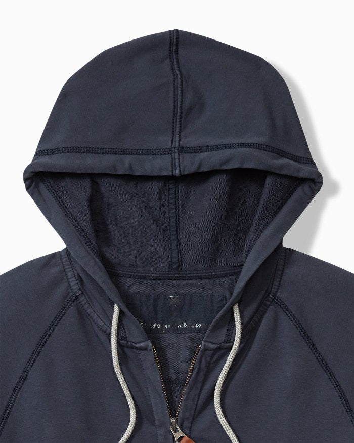 Tommy Bahama Men's Ben And Terry Full Zip Jacket - Ocean Deep Blue Lightweight Water-Resistant Windbreaker for Outdoor Activities, Travel & Casual Wear