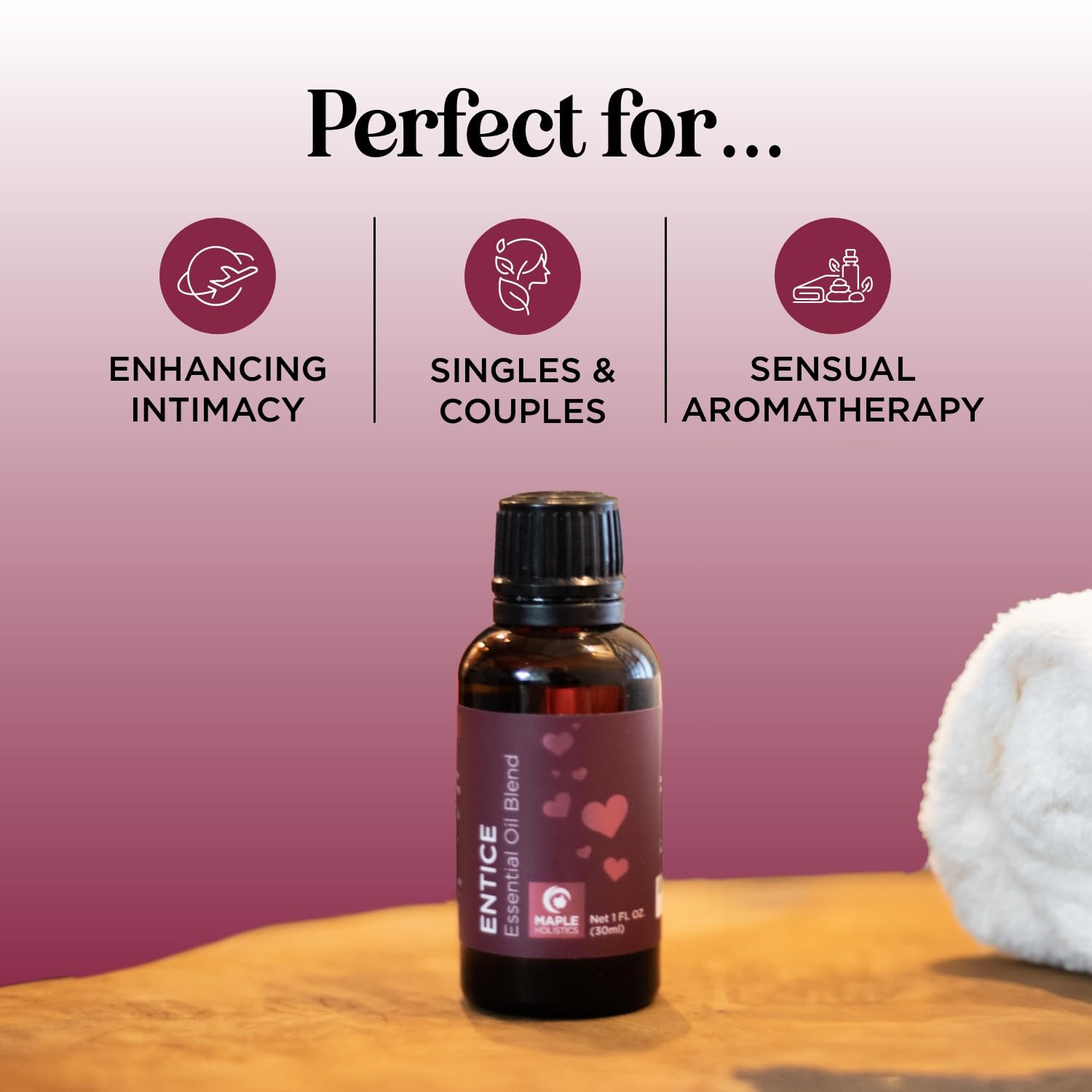 Passionate Romance Essential Oil Blend - Lavender, Palmarosa, Clary Sage & Ylang-Ylang Aromatherapy Oil for Diffusers - Couples Massage & Relaxation Gift Set - Perfect for Date Nights & Romantic Evenings