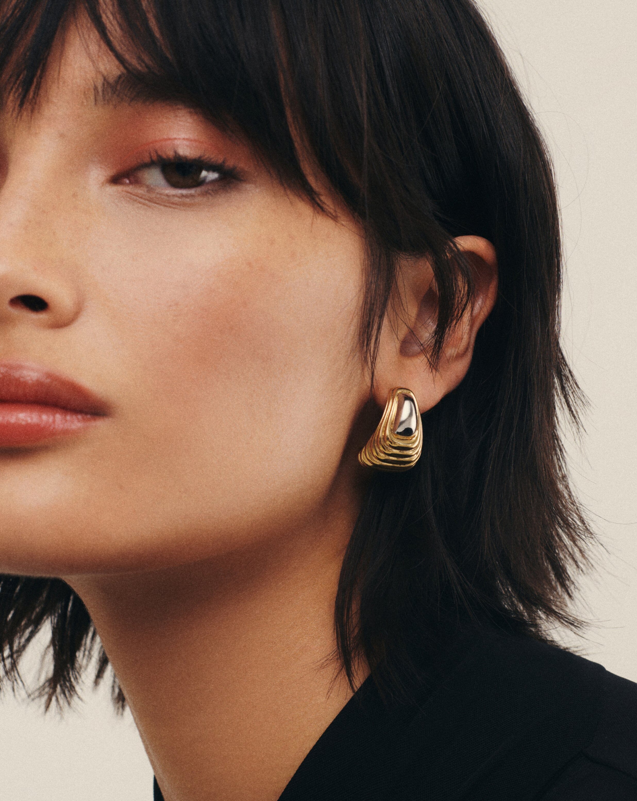Stylish Ridge Oversized Earrings for Women - Mixed Metal Statement Jewelry for Parties, Weddings & Everyday Wear