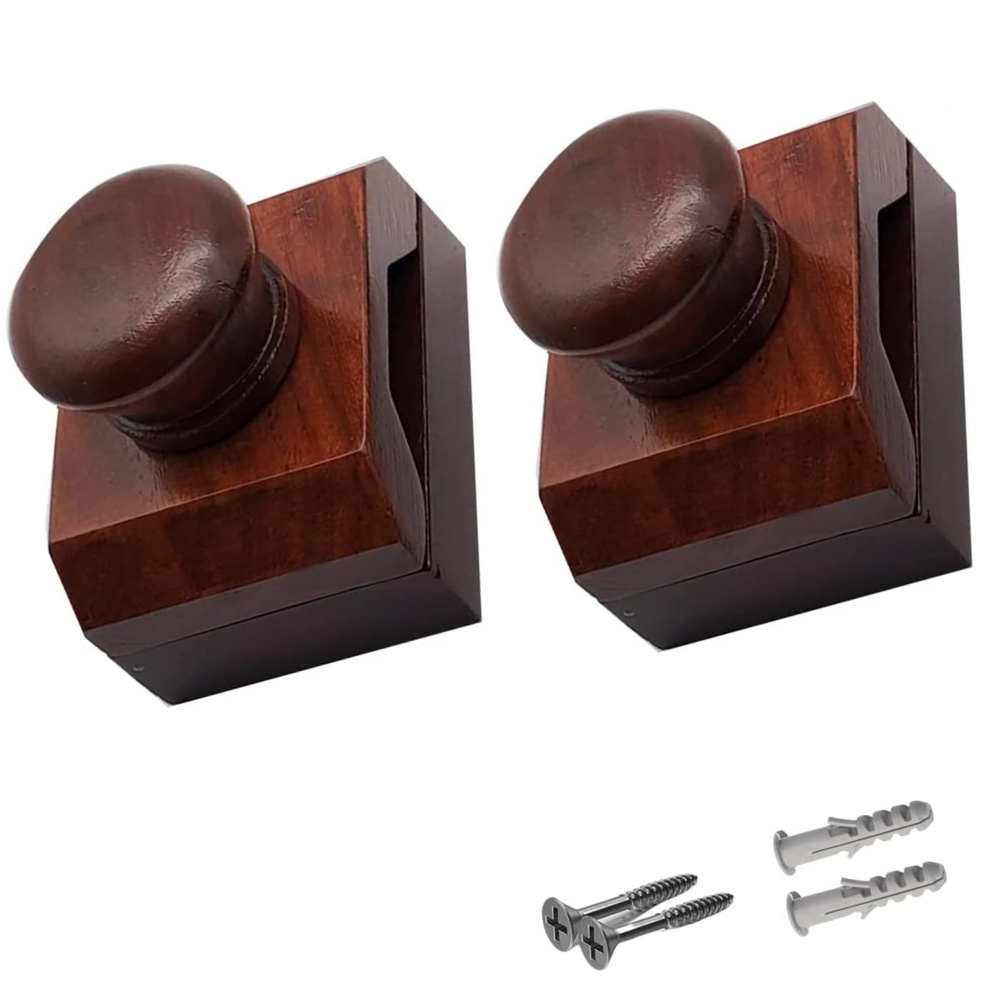 Hinge Back Wooden Quilt Wall Hanger - Cherry Brown - 2 Clamps with Screws for Tapestry, Quilts & Wall Decor - Perfect for Bedroom, Living Room & Dorm Wall Organization