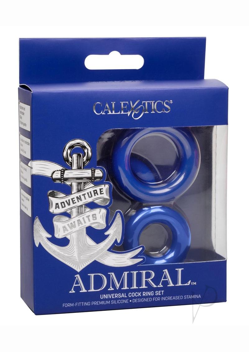 Premium Admiral Universal Silicone Cock Ring Set - Blue - Enhances Pleasure & Performance - Perfect for Couples & Solo Play