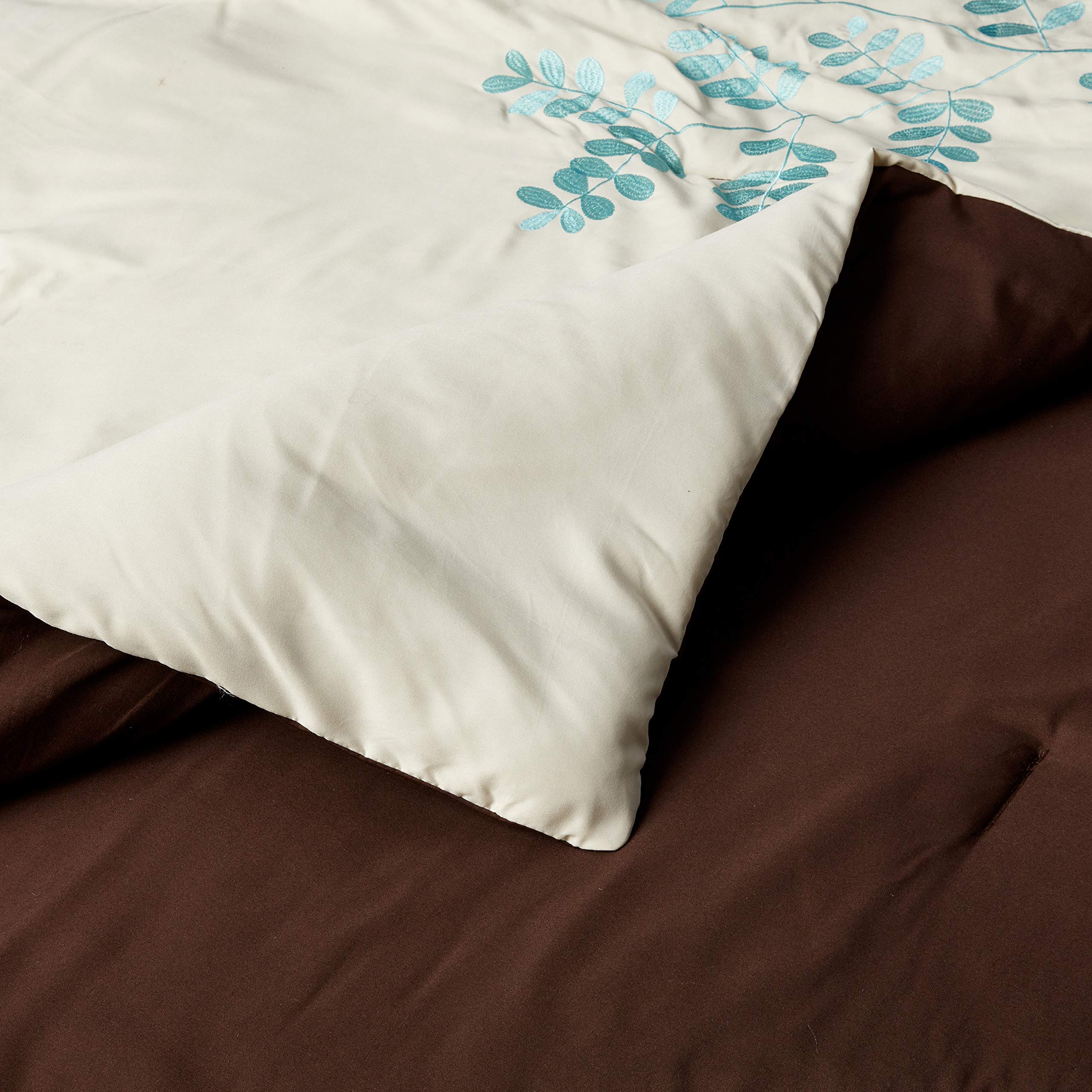 Chic Home Bliss Garden 8-Piece Embroidered King Size Comforter Set in Beige - Luxury Bedding for Master Bedroom & Guest Room Decor