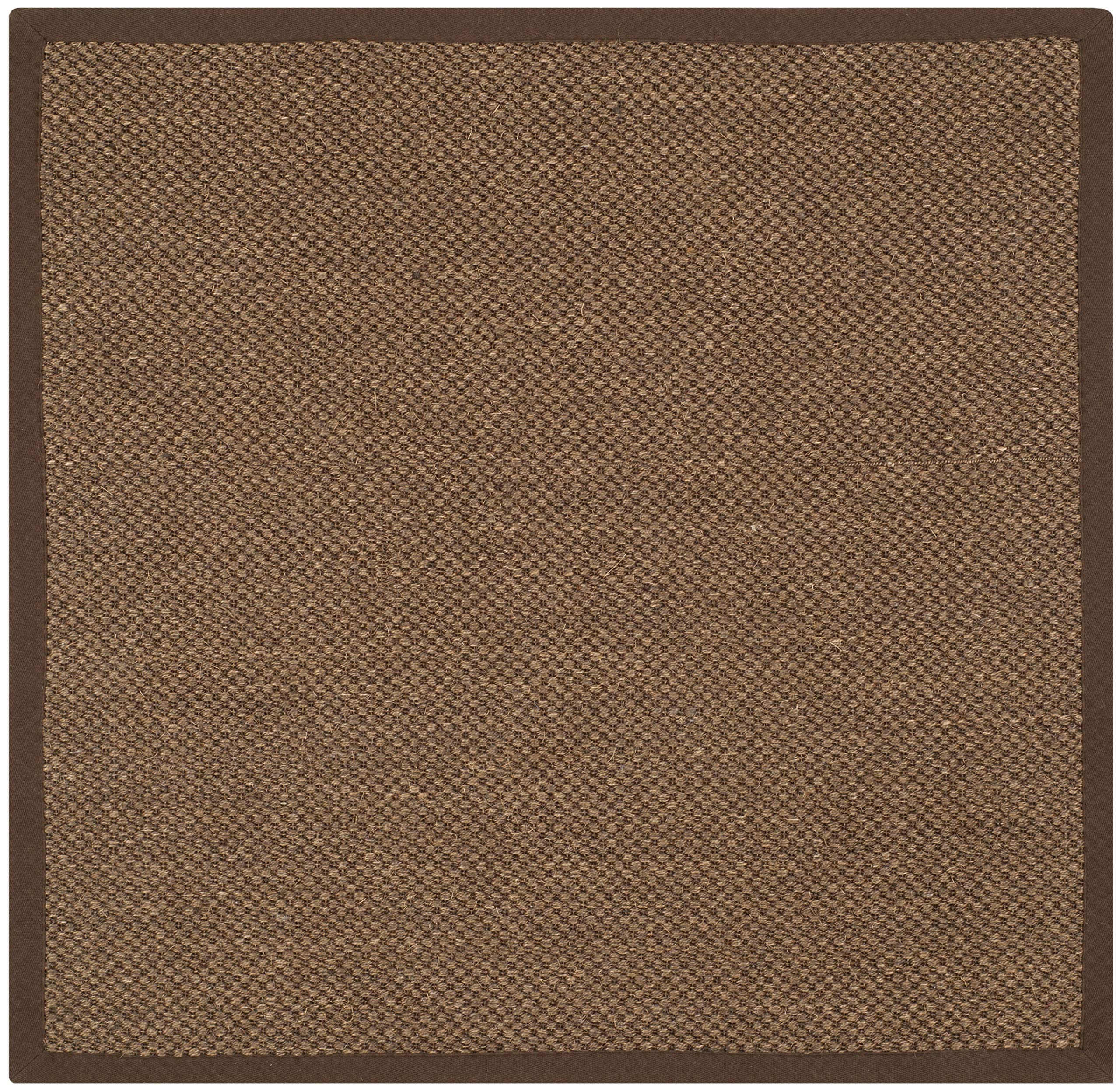 SAFAVIEH Natural Fiber Collection 6'x6' Square Brown Sisal Area Rug with Border - Durable & Stylish Floor Covering for Living Room, Bedroom or Office Decor