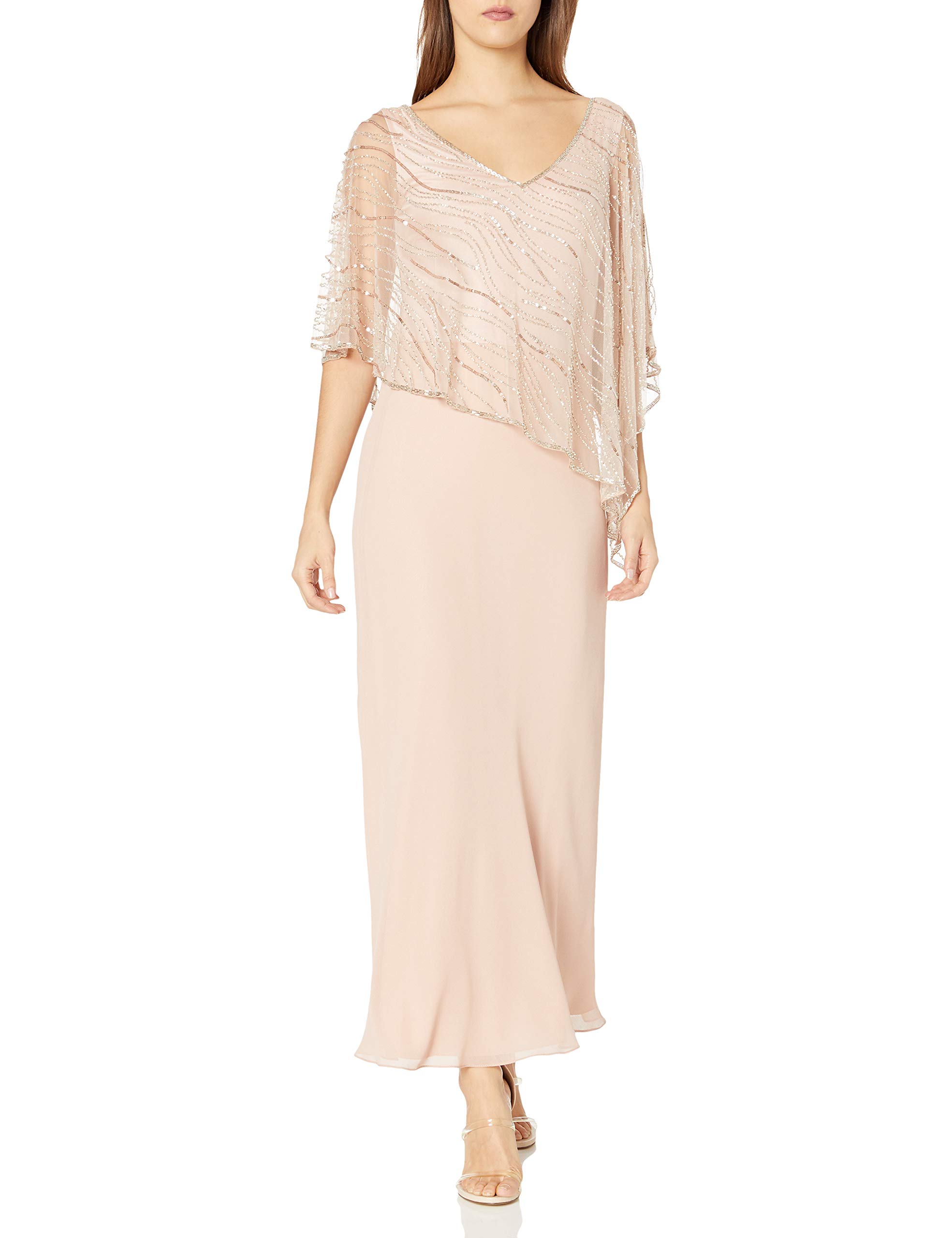 J Kara Women's Capelet Dress - Elegant Sleeveless Wrap Vest Dress for Evening Party, Wedding Guest & Cocktail Events | Plus Size & Petite Options Available