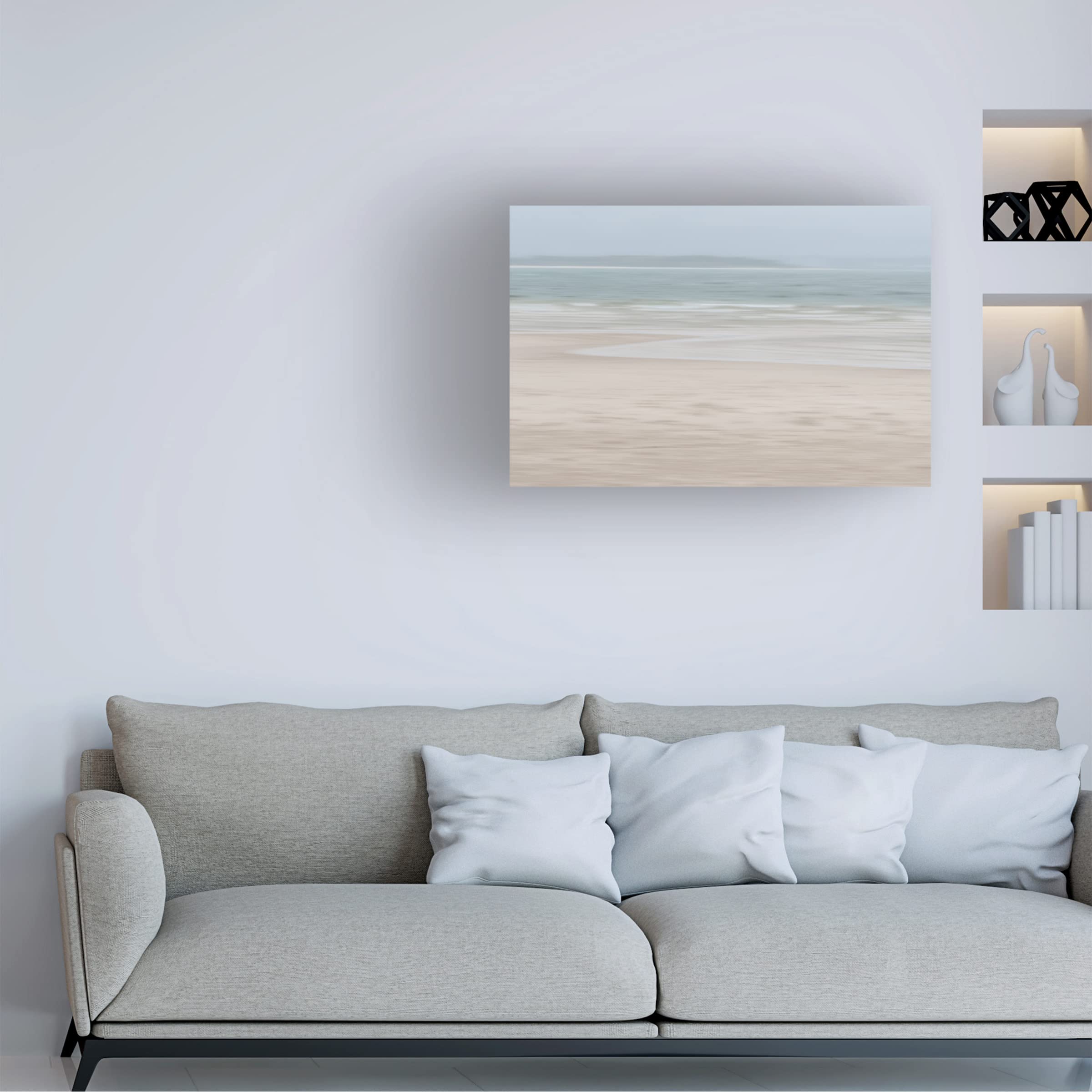 Eva Bane 'Misty Beach 02' Canvas Wall Art Print - 22x32 Inches Coastal Decor for Living Room, Bedroom & Office | Trademark Fine Art Collection