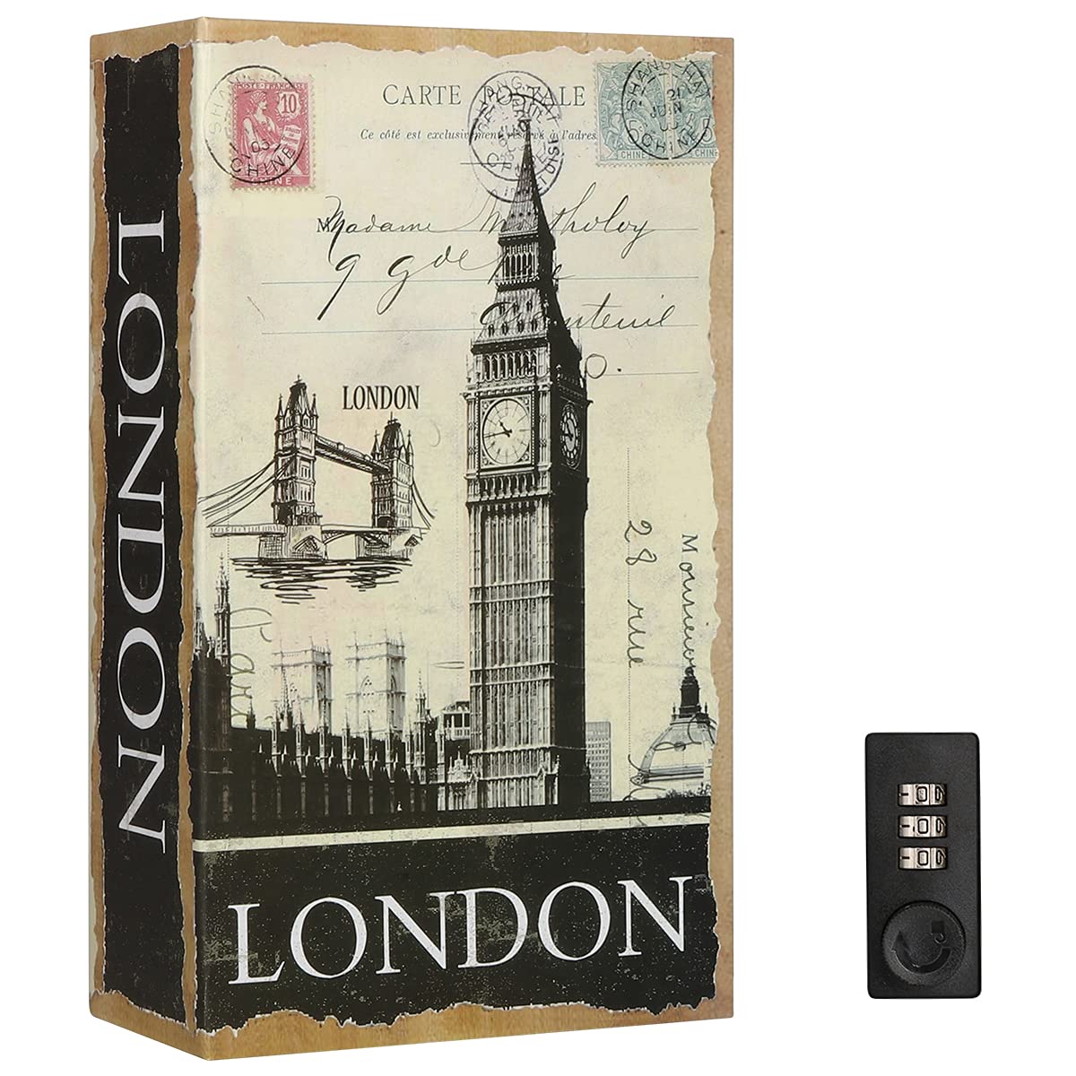 Lovndi Combination Lock Book Safe - Hidden Secret Storage Box for Cash, Jewelry & Valuables - Diversion Safe for Home, Office & Travel Security