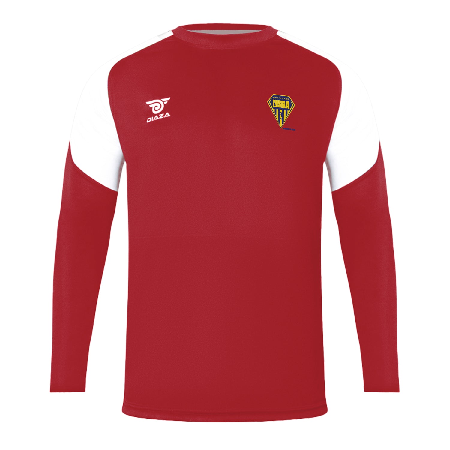 Diamond State Academy Long Sleeve Training Shirt - Red - Perfect for Gym Workouts & Martial Arts Training