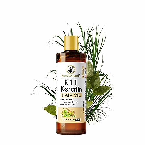 Khadi Natural K11 Keratin Oil for Dry Damaged Hair Repair - Deep Conditioning Treatment for Stronger, Healthier Hair Growth | 120ml Hair Oil for Women & Men | Perfect for Daily Nourishment & Salon-Quality Results at Home