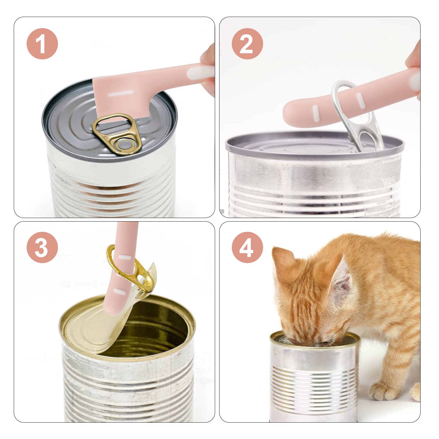 3PCS Silicone Pet Food Can Covers with Spoons - for Cat & Dog Wet Food Storage & Feeding