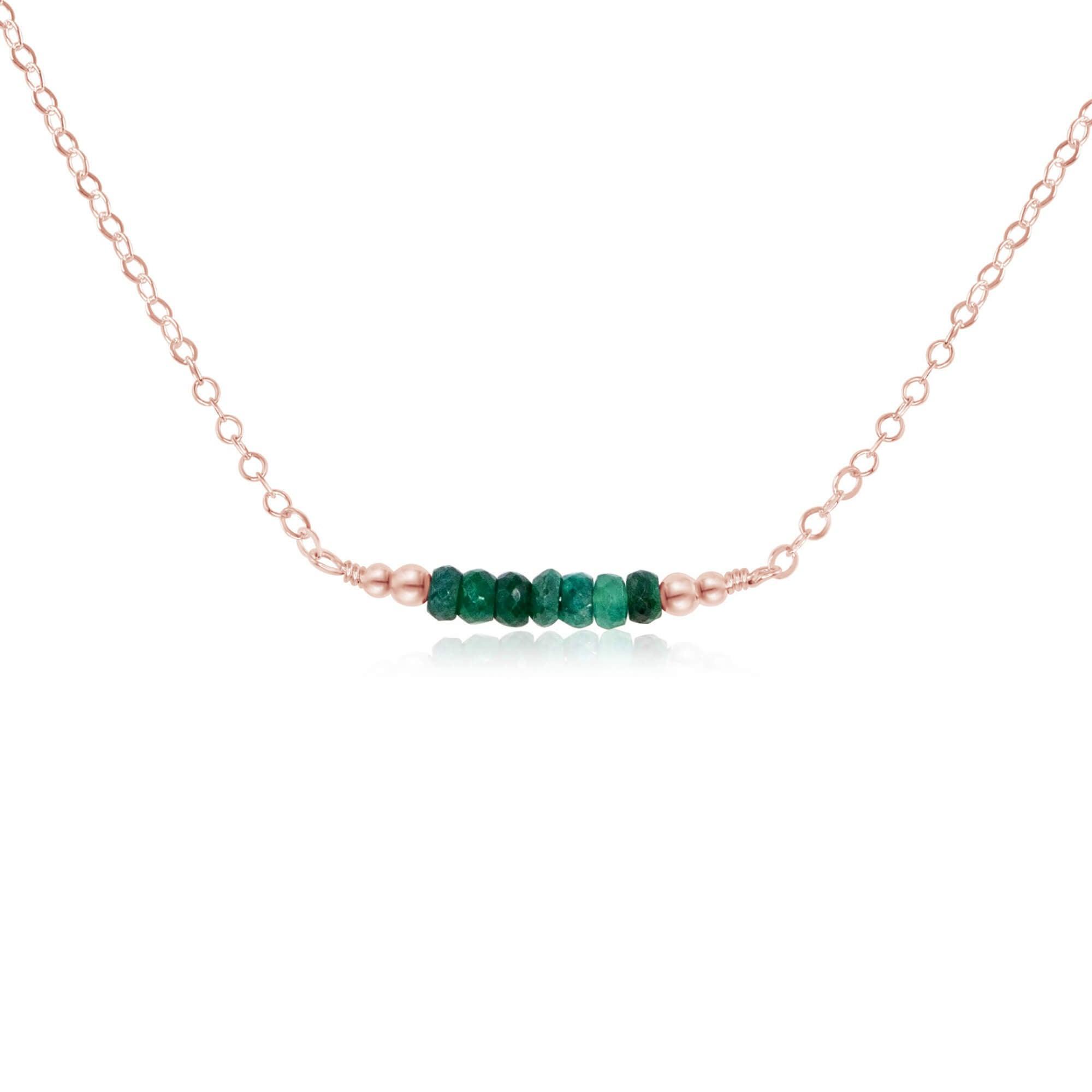 Sparkling Green Emerald Faceted Bead Bar Necklace - Elegant Jewelry for Women | Perfect for Parties, Weddings & Special Occasions