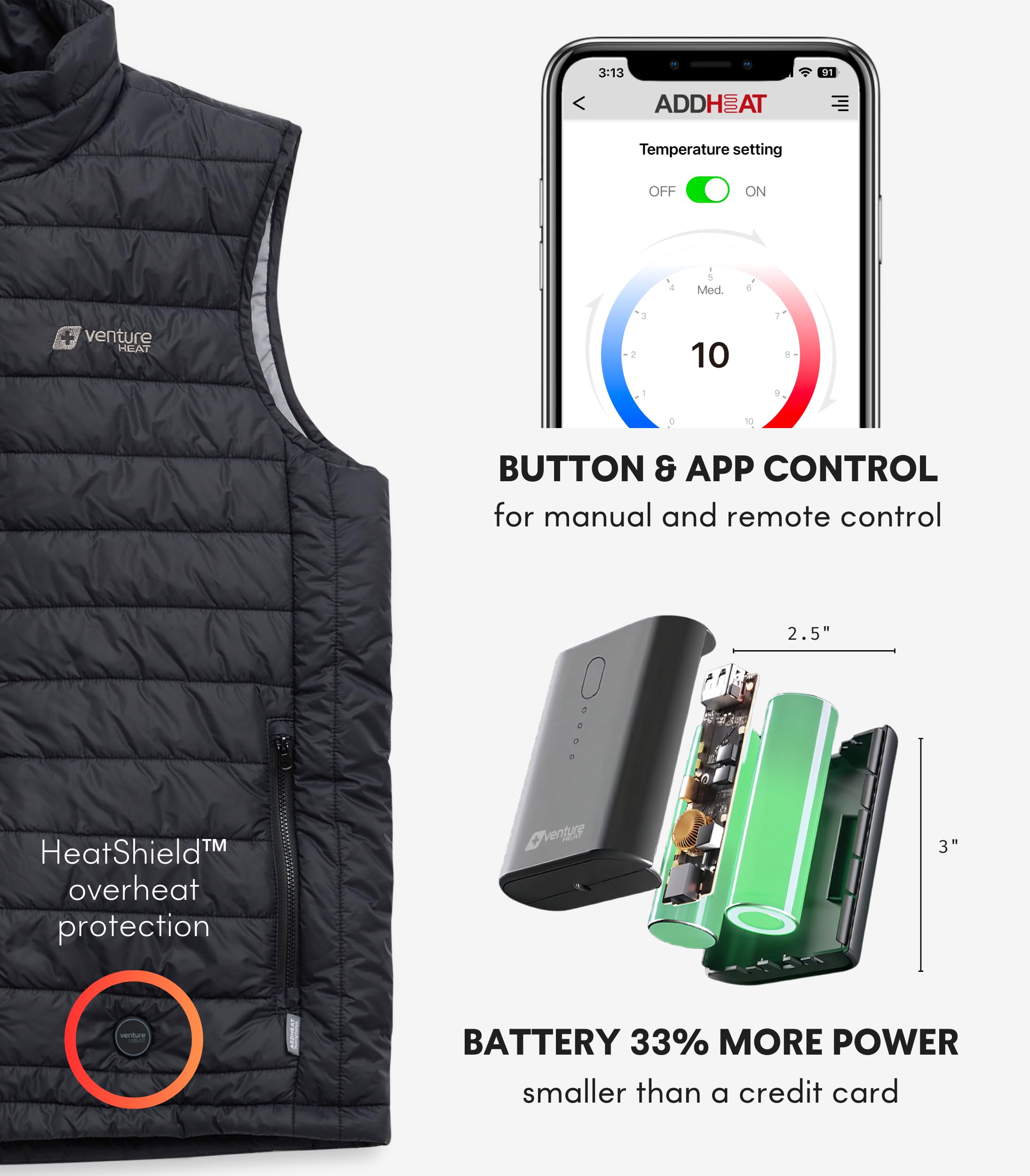 Women's Heated Vest with Rechargeable Battery - 4 Zone Heating, Bluetooth App Control, Winter Insulated Puffer Jacket for Outdoor Activities, Hiking & Cold Weather