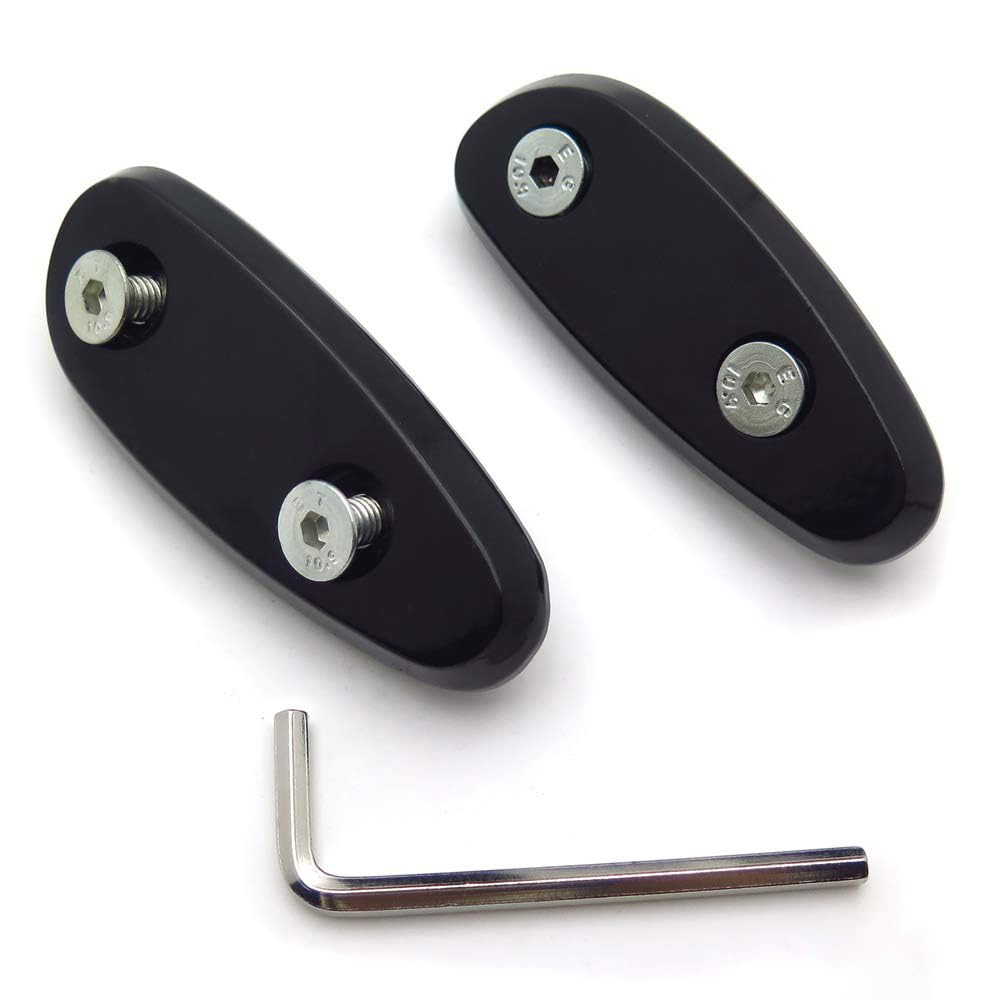HTTMT USMT222-009-BK-NOLOGO Mirror Block Off Plates for Suzuki GSXR 600 750 1000 GSX-R 2001-2004 - Black Motorcycle Accessory for Cleaner Look & Improved Aerodynamics