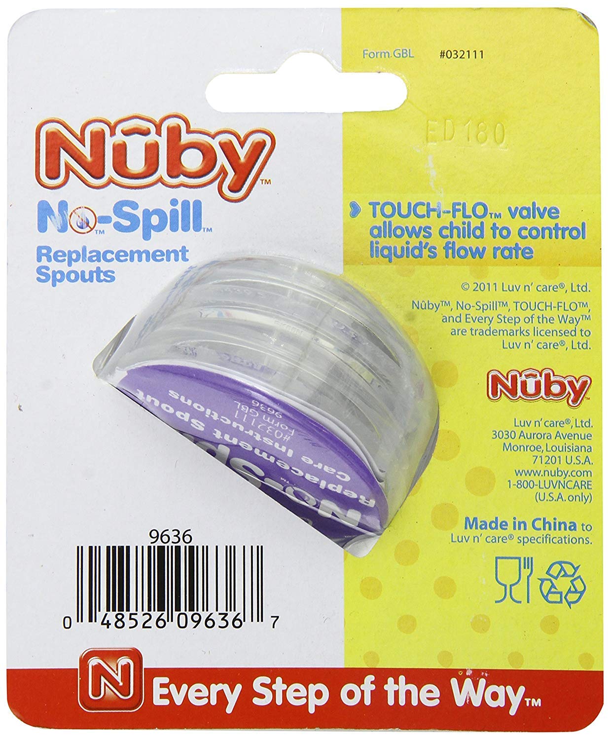 Nuby 2-Pack Silicone Replacement Spouts for Baby Sippy Cups - BPA-Free, Durable & Leak-Proof - Perfect for Toddlers' Mealtime, Travel & Daycare Use