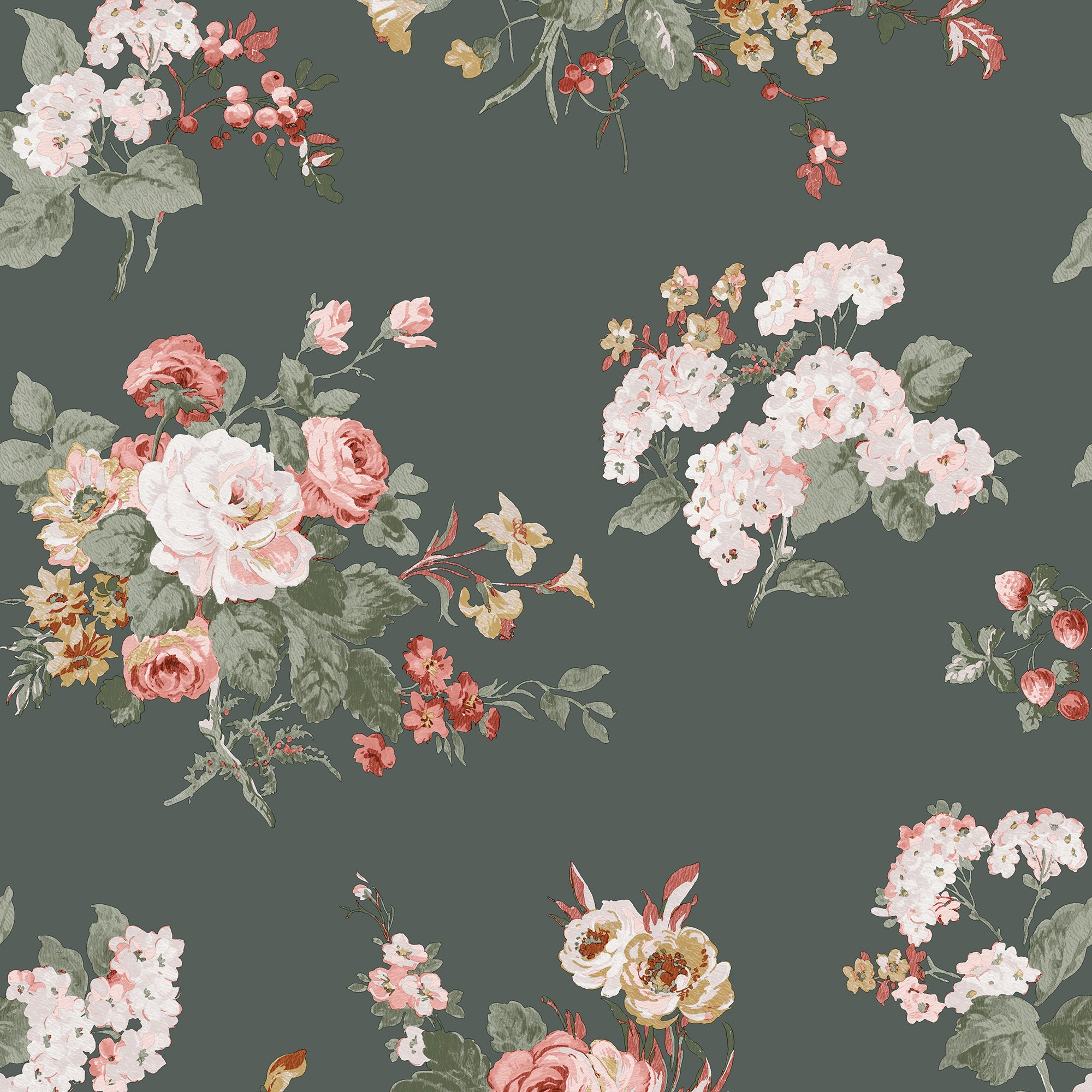 Rosemore Fern Laura Ashley Wallpaper - Vintage Floral Peel & Stick Wallpaper for Bedroom, Living Room, and Nursery Decor