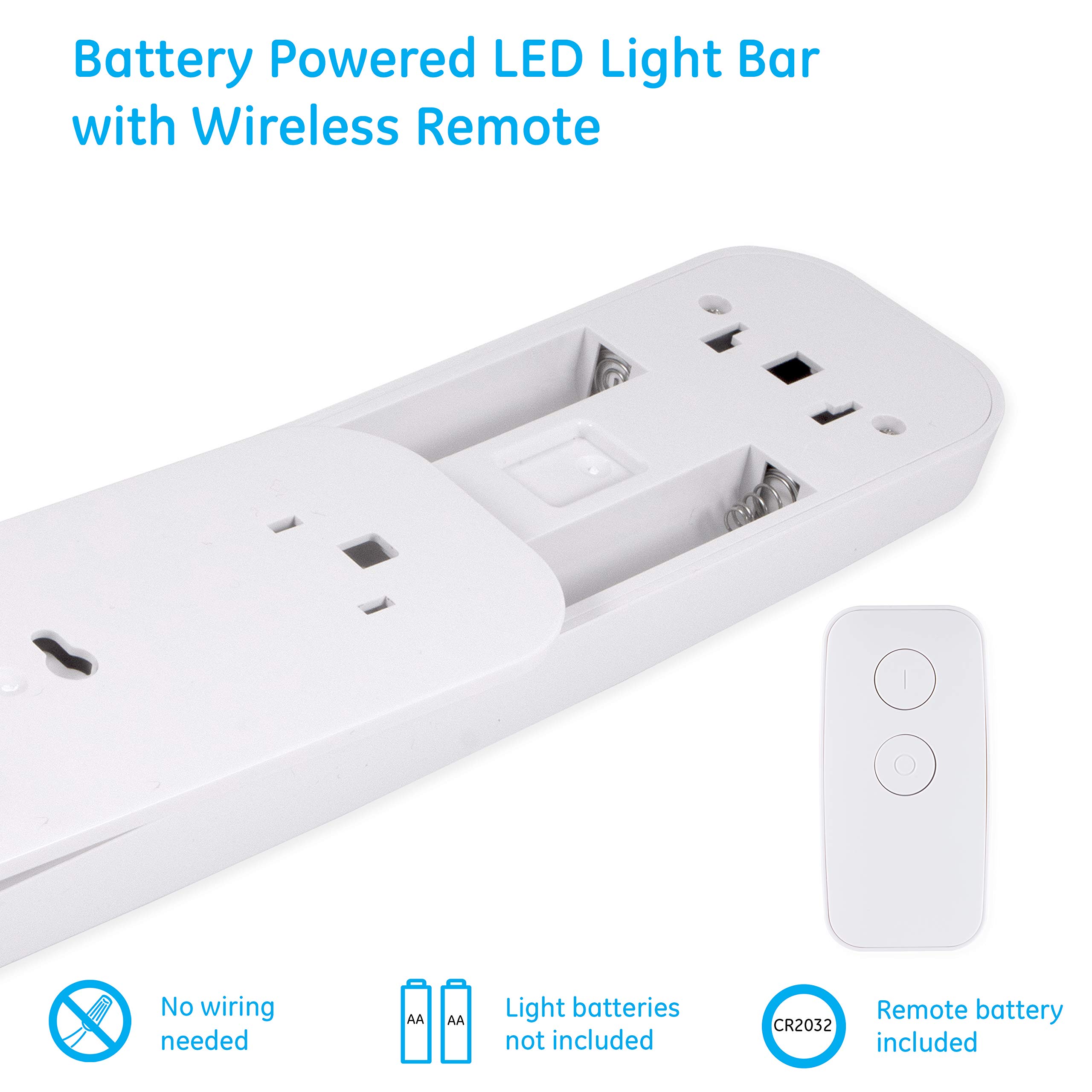 GE Under Cabinet LED Light - 10 Inch Wireless Battery Operated Tap Light with Remote Control (100 Lumens) - Perfect for Kitchen, Closet, Pantry, Stairs & Night Light Use