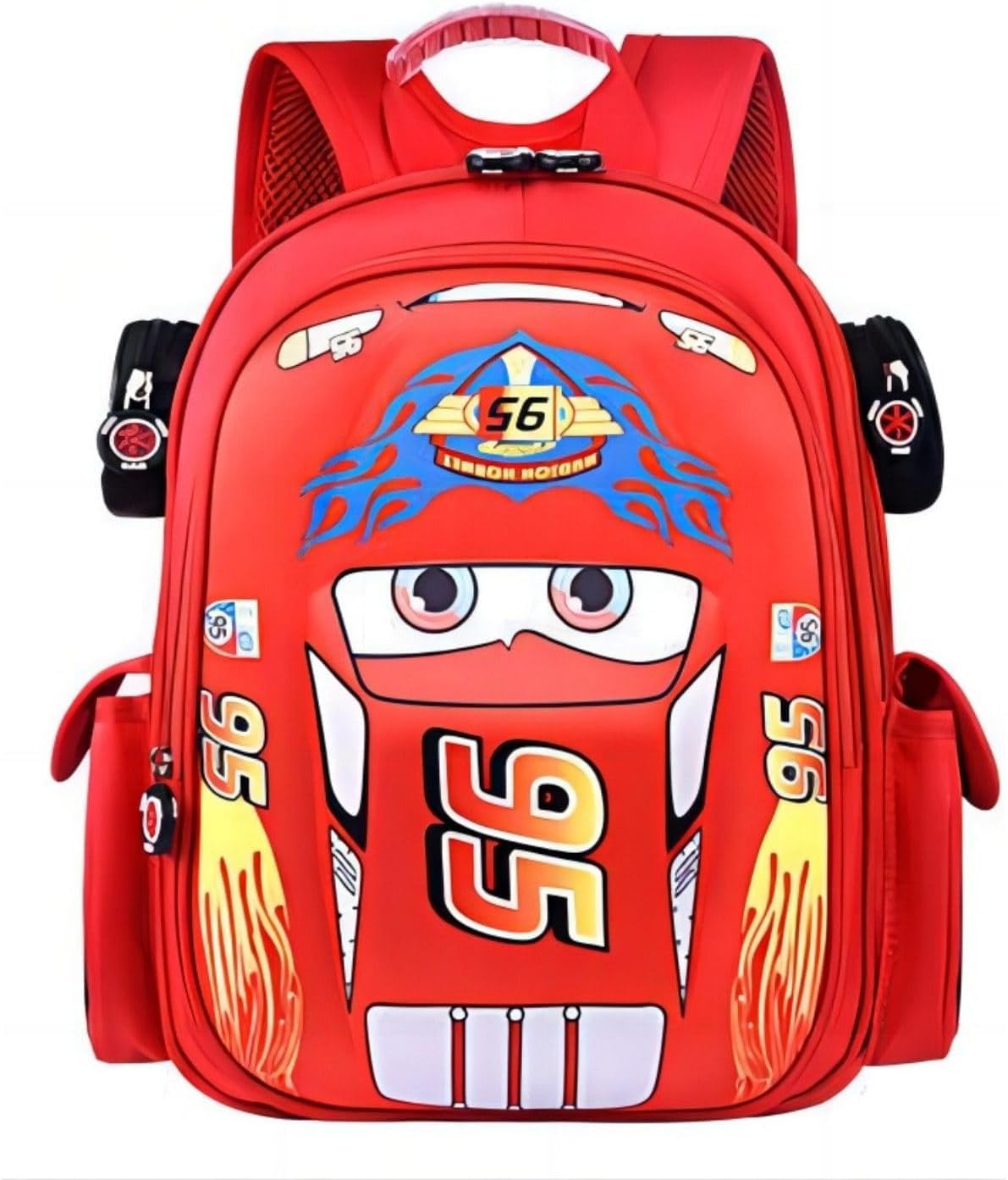 Waterproof Cartoon Truck Backpack for Toddler Boys & Girls - Durable Kids School Bag for Kindergarten, Daycare & Outdoor Activities (Red)