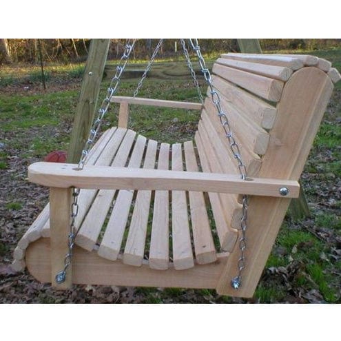 Ted's Premium Cypress Wood Porch Swing - Comfortable Outdoor Hanging Chair for Patio, Garden & Backyard Relaxation