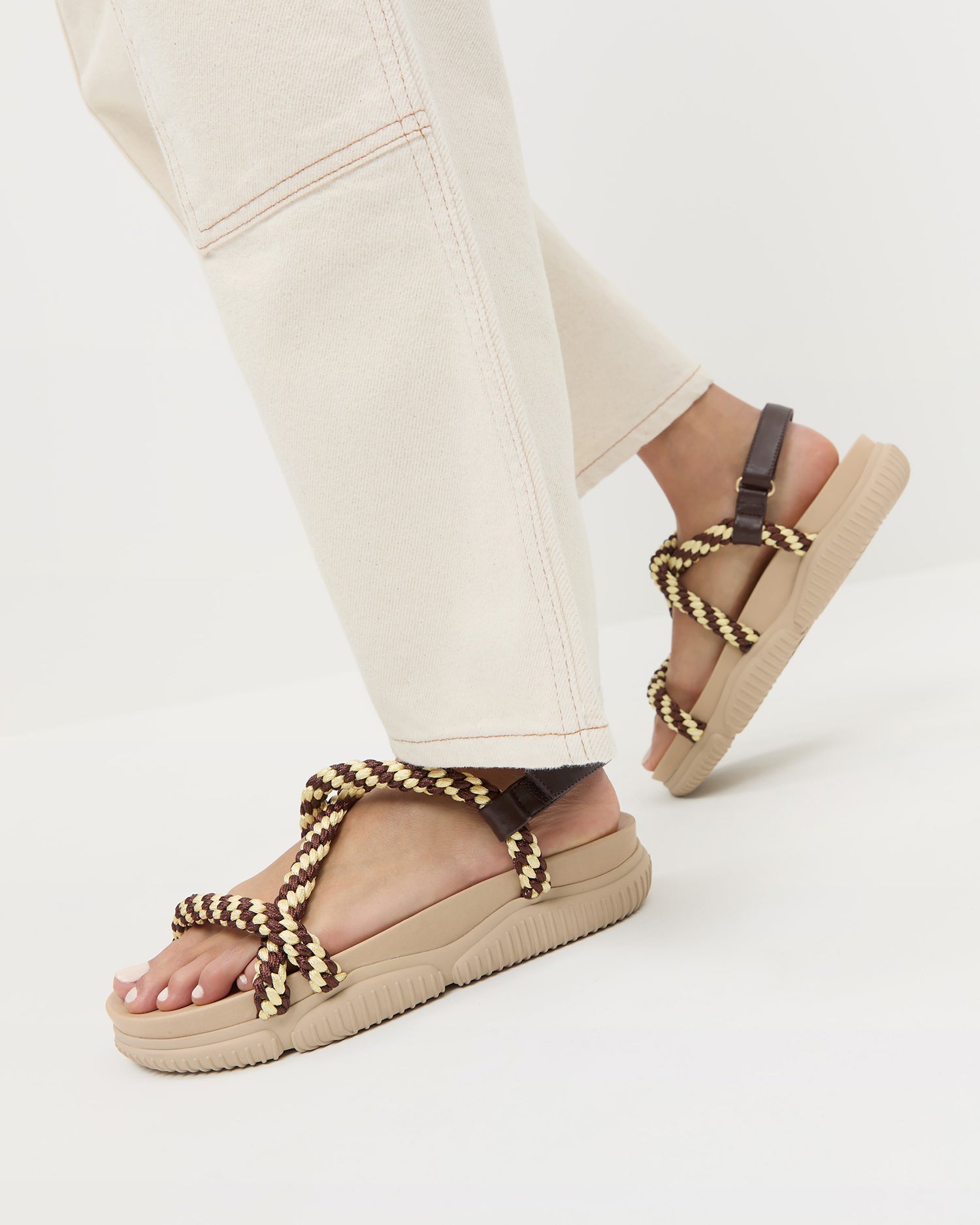 Ozzy Brown/Butter Sport Sandal - Comfortable Outdoor Hiking & Water Shoes for Men & Women - Perfect for Beach, Pool, and Travel Adventures