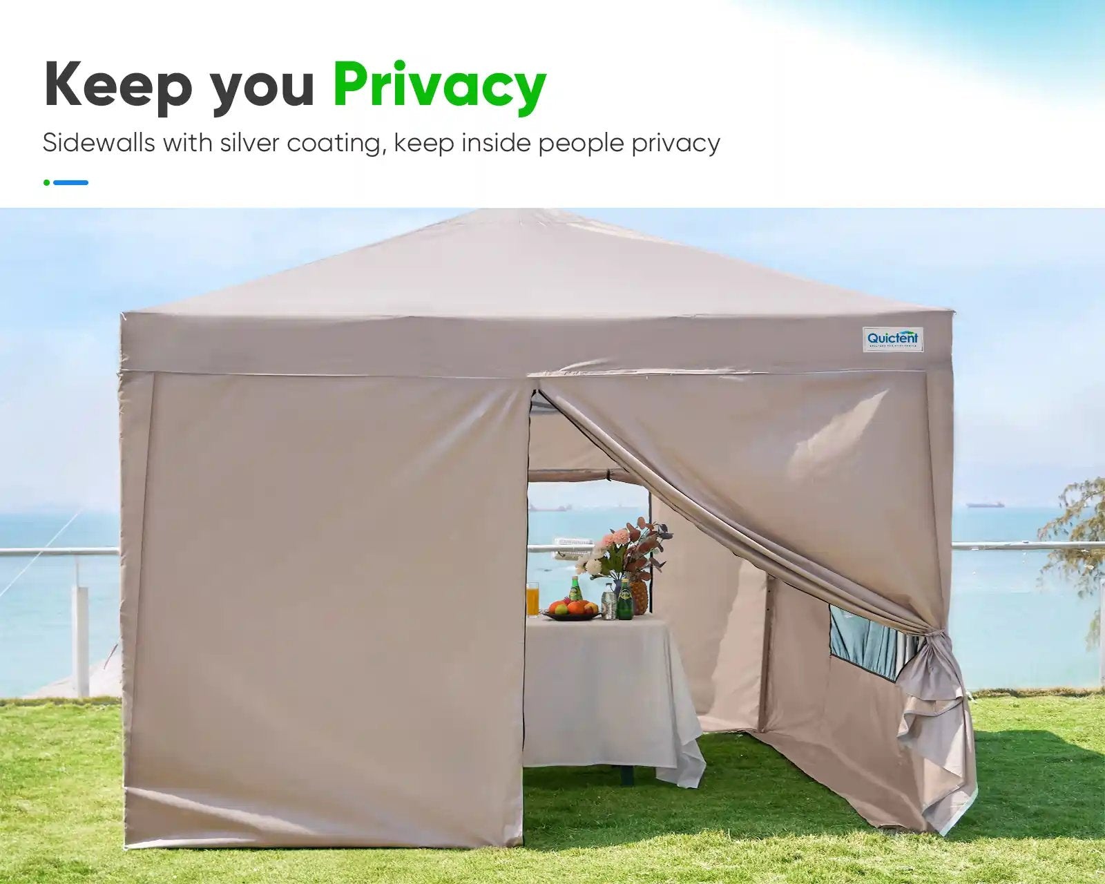 8' x 8' Pop Up Privacy Canopy Tent with Removable Side Walls - Perfect for Outdoor Events, Beach Parties, and Backyard Gatherings