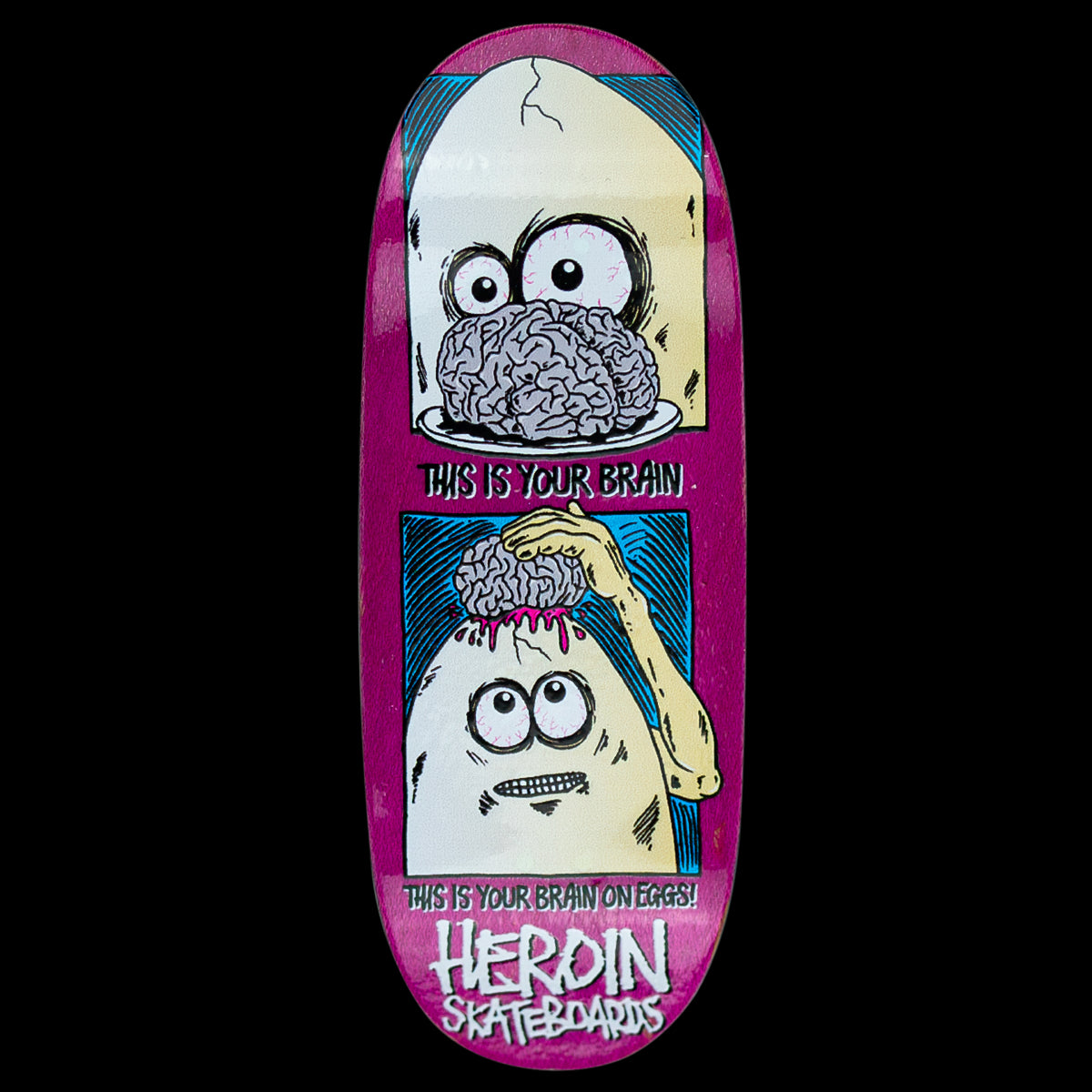 Maple Labs Fingerboard Deck - Brain on Eggs Design | Professional Skateboard Fingerboard for Tricks & Stunts | Perfect for Skateboarding Enthusiasts & Collectors | Great for Office Desk Fun & Stress Relief