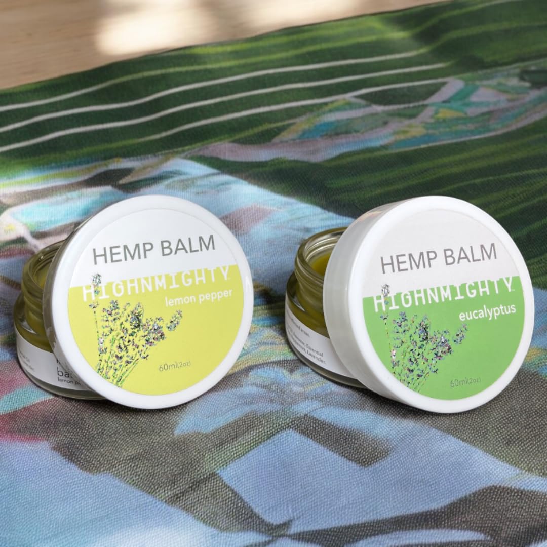 Eucalyptus & Lemon Pepper Hemp Balm Bundle - Natural Pain Relief for Day & Night Use | Muscle Soothe, Joint Support & Stress Relief for Active Lifestyles