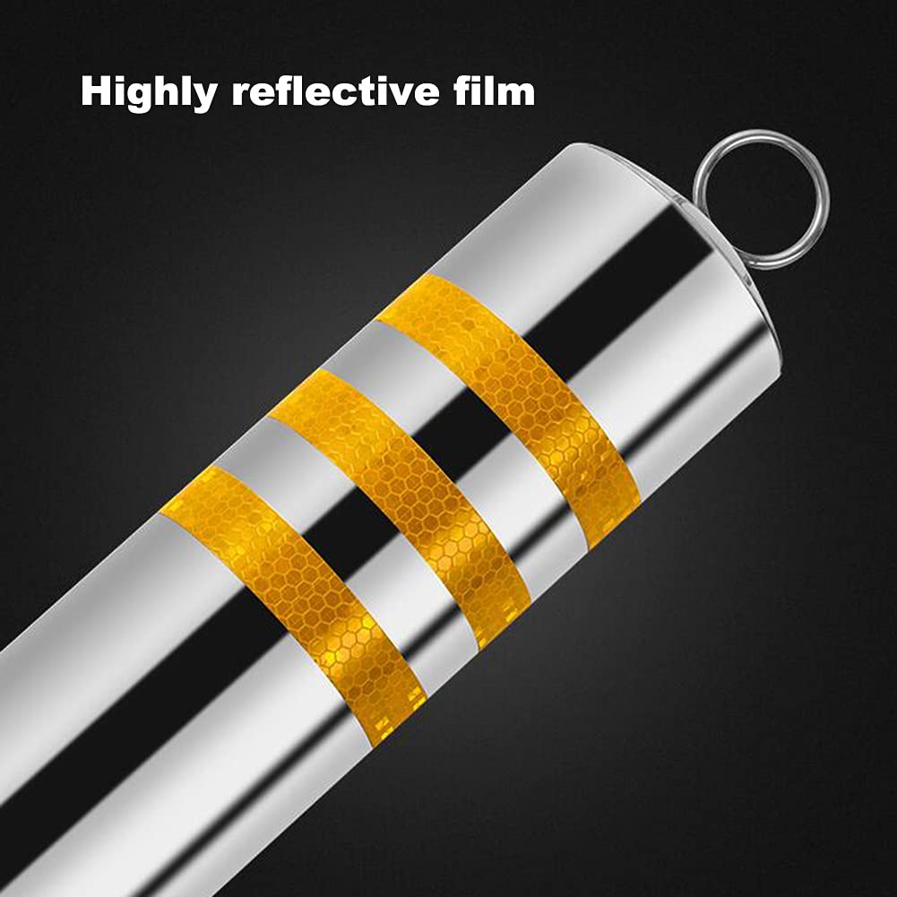 2X Heavy Duty Stainless Steel Parking Bollards - Driveway Security Posts with Hanging Ring & Reflective Tape - Removable Base for Easy Installation - Ideal for Parking Lots, Garages, and Commercial Properties