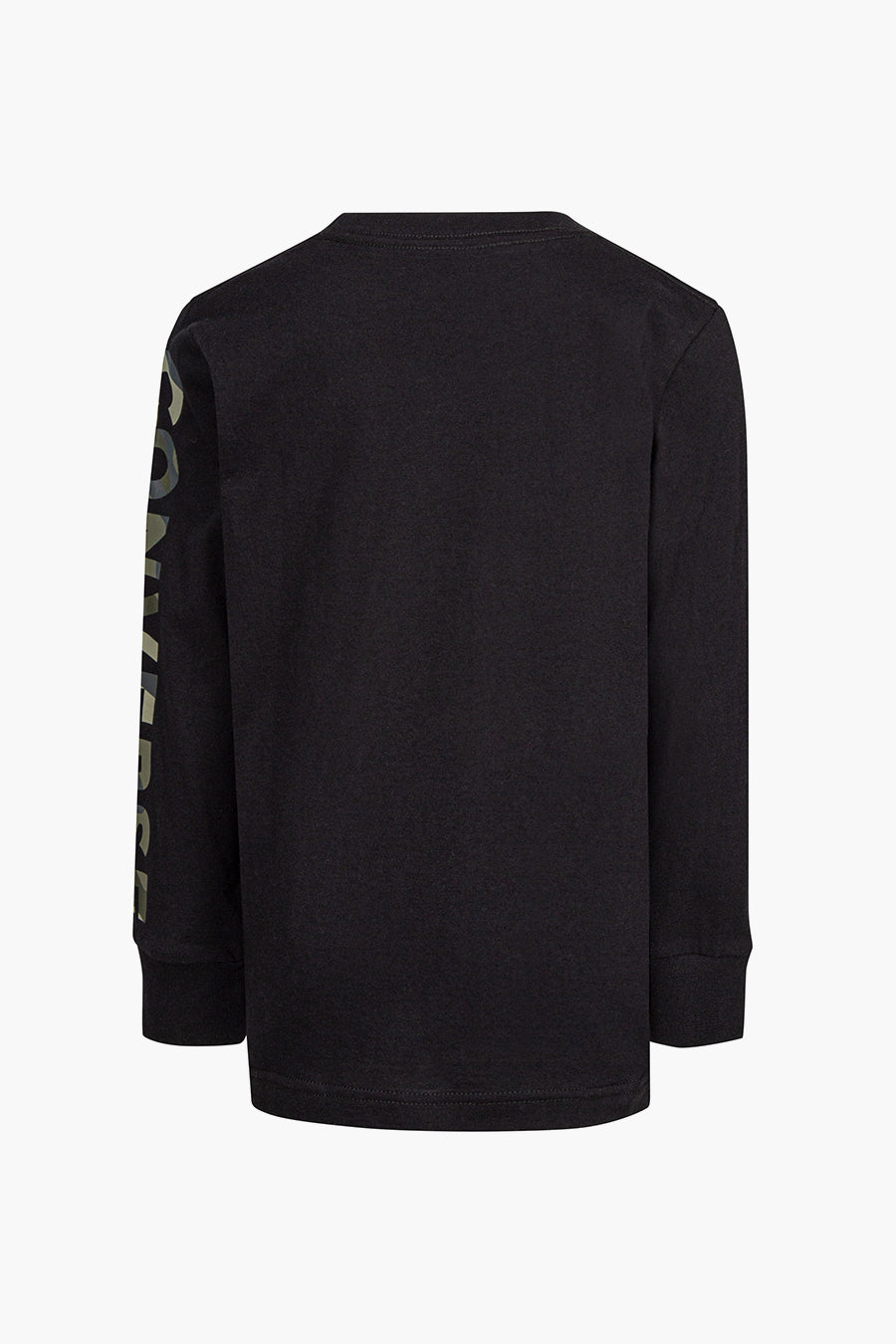 Converse Kids Camo Print Long Sleeve T-Shirt - Black (Size 14/6) | Stylish Camouflage Tee for Boys & Girls | Perfect for School, Playdates & Outdoor Adventures