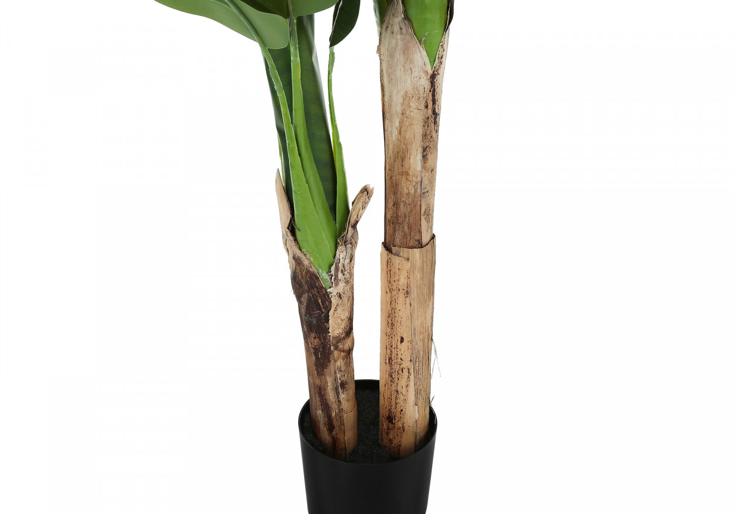 55 Inch Artificial Banana Tree with 6 Black Pots - Realistic Green Faux Plant for Home Decor, Office, Living Room, and Indoor Spaces