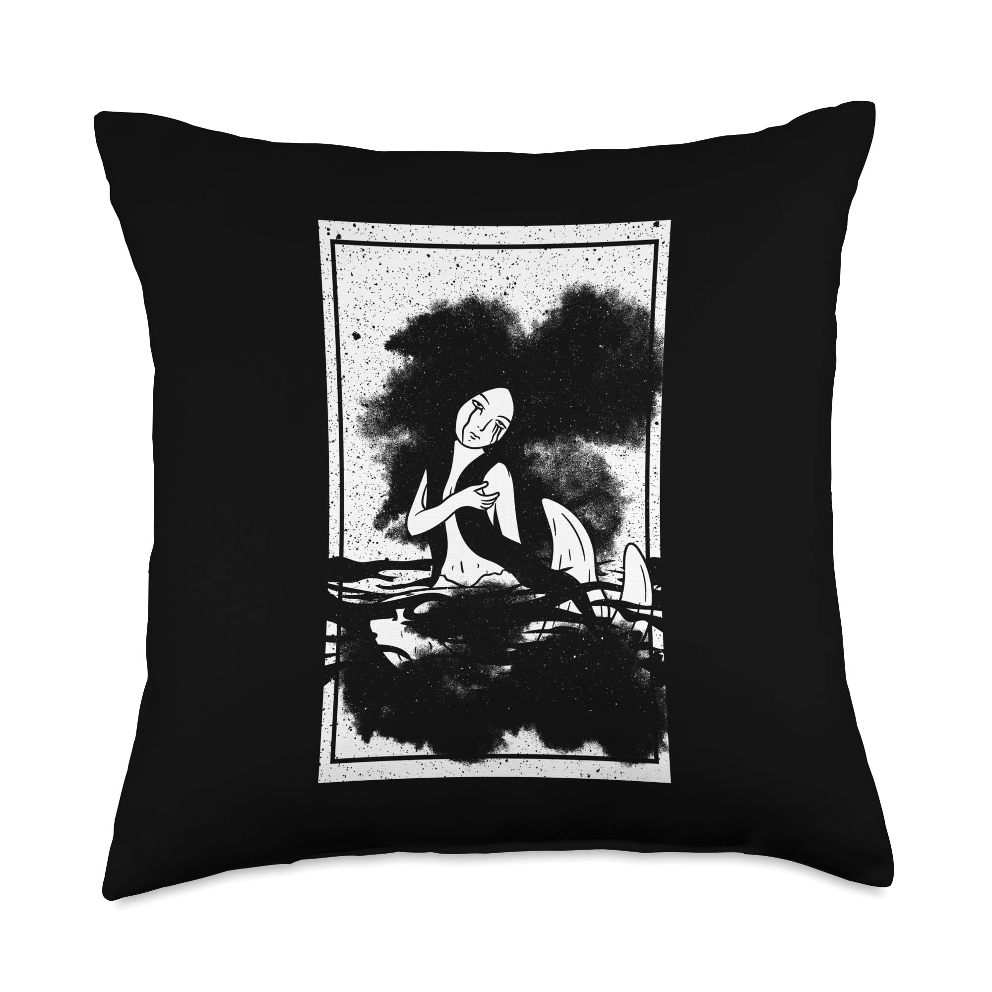 Dark Nautical Goth Throw Pillow - 18x18 Multicolor for Gothic Home Decor