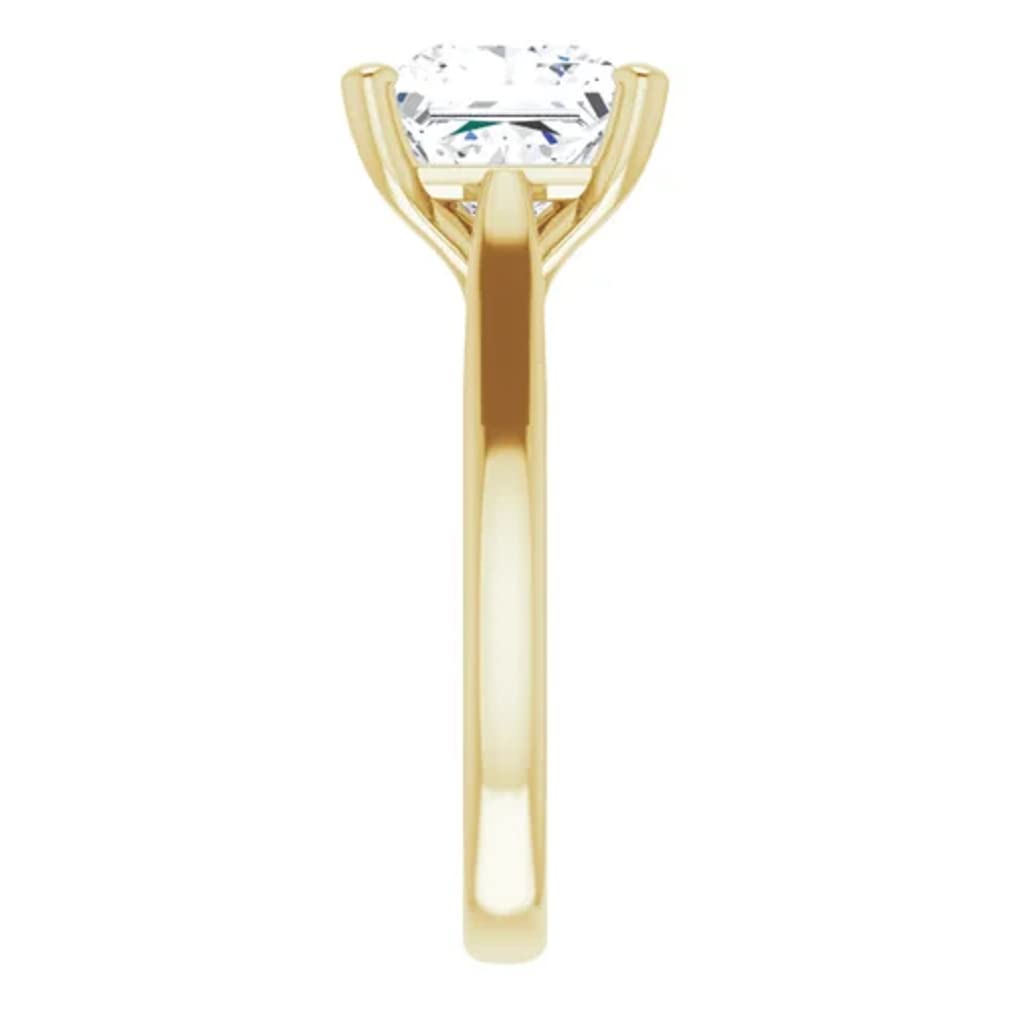 10K Solid Yellow Gold Handmade Engagement Ring - 2.0 CT Princess Cut Moissanite Diamond Solitaire Wedding Band for Women - Perfect for Proposals, Anniversaries & Bridal Jewelry Gifts