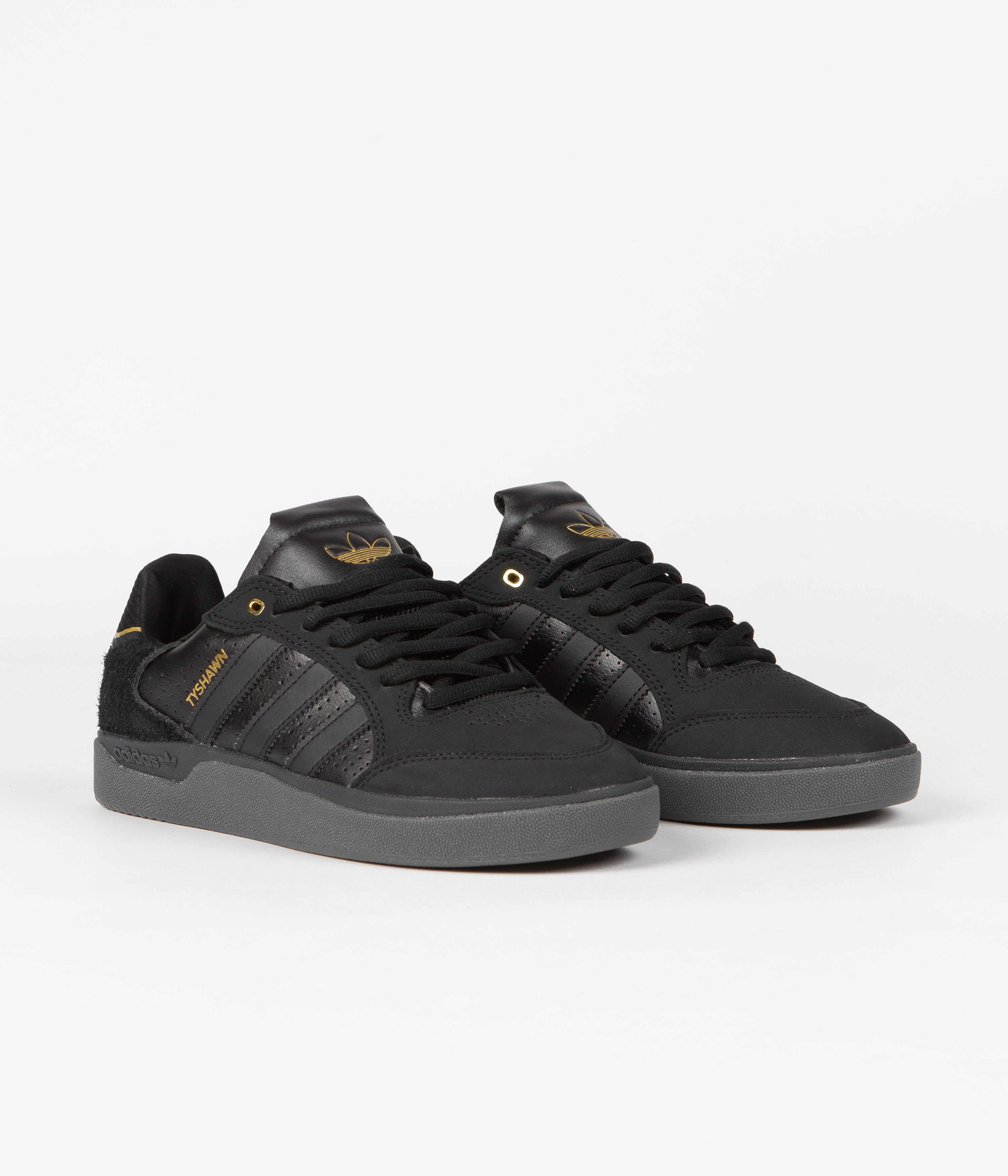 Adidas Tyshawn Low Sneakers for Men - Core Black/Gold Metallic Basketball Shoes | Lightweight Comfort for Casual Wear & Street Style