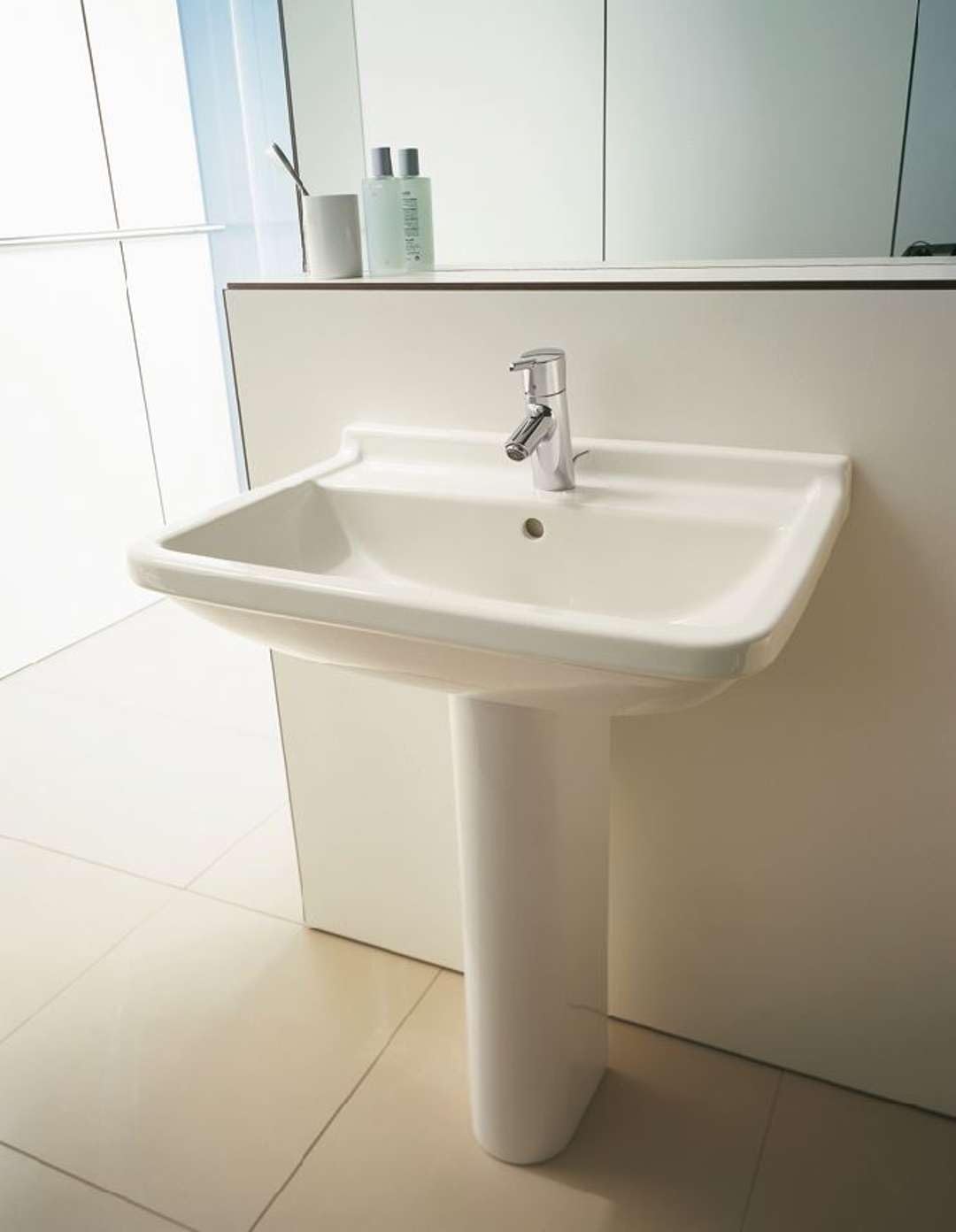 Duravit Starck 3 White Bathroom Sink with Faucet Hole & Overflow - Modern Ceramic Vessel Sink for Bathroom Vanity, Powder Room & Guest Bath Installation