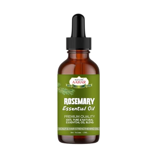 Organic Rosemary Essential Oil for Hair Growth & Skin Care - 100% Pure Natural Hair Oil for Thickening, Hair Fall Control & Scalp Nourishment | 15ml Bottle | Perfect for Aromatherapy, Massage & DIY Beauty Recipes