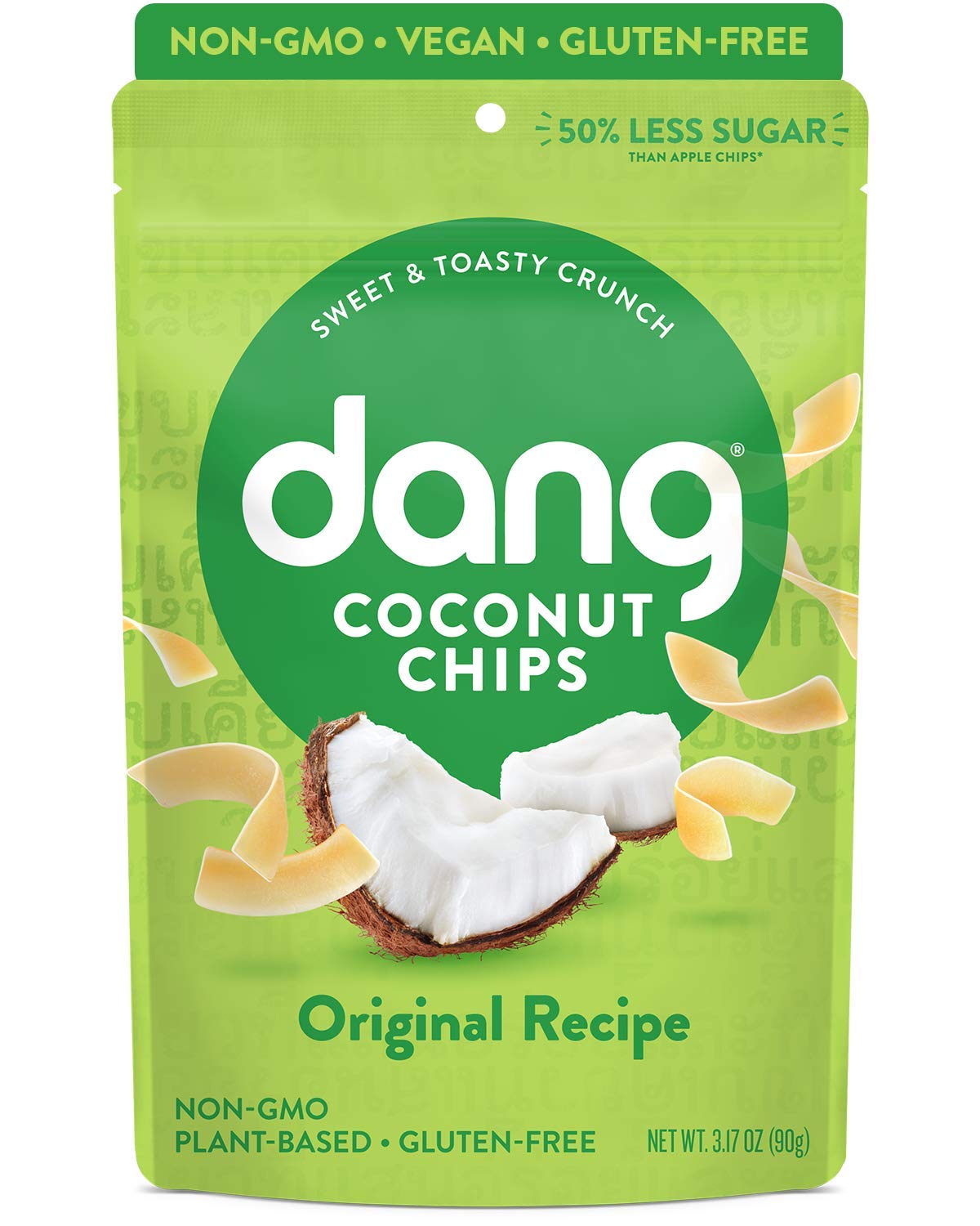 Dang Toasted Coconut Chips - Vegan, Gluten Free, Non GMO Healthy Snack - Whole Food Ingredients - Original Flavor - 3.17oz (Pack of 6) | Perfect for On-the-Go, Yoga, Hiking & Healthy Lifestyle