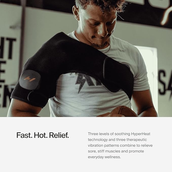Hyperice Venom 2 Shoulder Massage Therapy Wrap - One Size Fits Most, Neoprene & Silicone Pain Relief for Neck, Back & Shoulders - Perfect for Athletes, Office Workers & Post-Workout Recovery