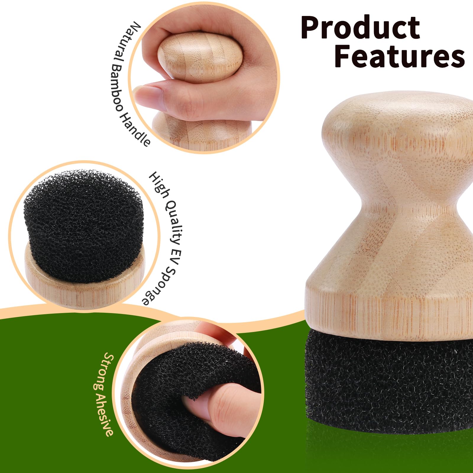 2-Pack Mineral Oil Applicators for Wood Cutting Boards – Food Safe Butcher Block Conditioner, Reusable Wax Applicator Pad/Sponge/Rag – Perfect for Kitchen Countertops, Cutting Boards & Wooden Utensils
