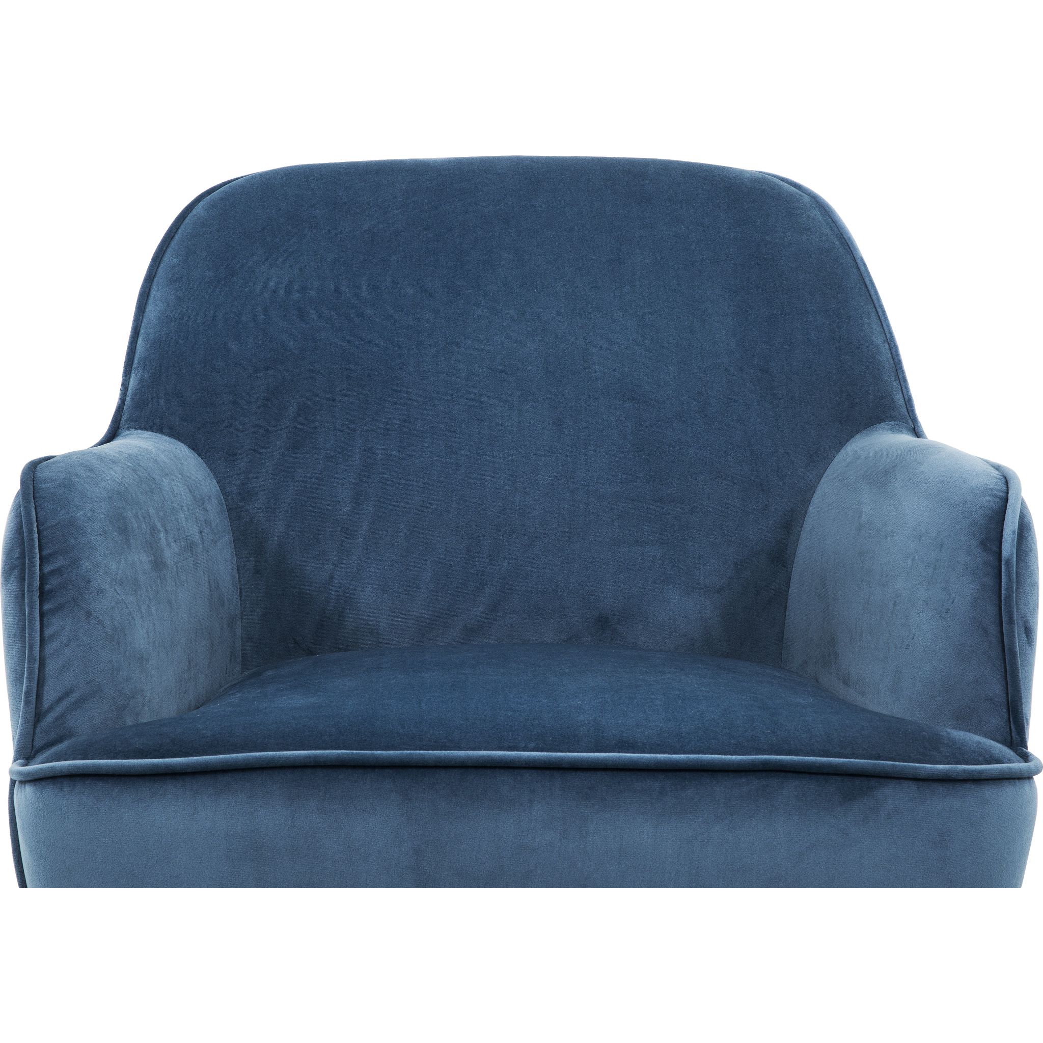 Alea Accent Chair - Navy Blue Velvet Upholstered Lounge Chair for Living Room, Bedroom & Office - Modern Comfortable Reading Chair with Sturdy Metal Legs