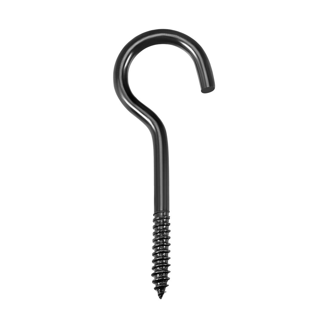 uxcell 2 Inch Black Self-Tapping Screw Eye Hooks - 16 Pack of Durable Screw-in Hanger Rings for Hanging Plants, Wind Chimes & Home Decor