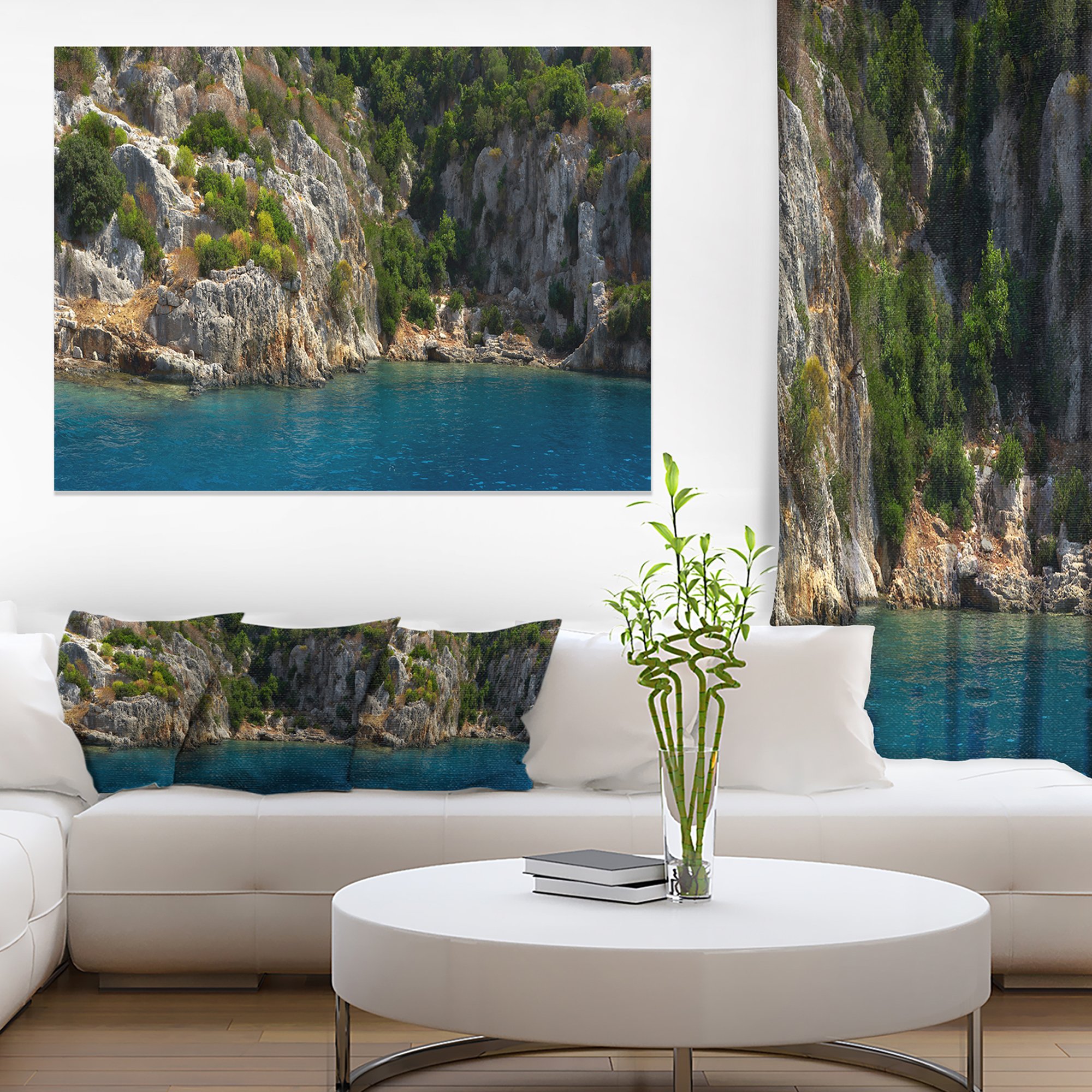 Stunning Tropical Beach Landscape Wall Art Print - Turkey Scenery Canvas Painting for Living Room, Bedroom & Office Decor