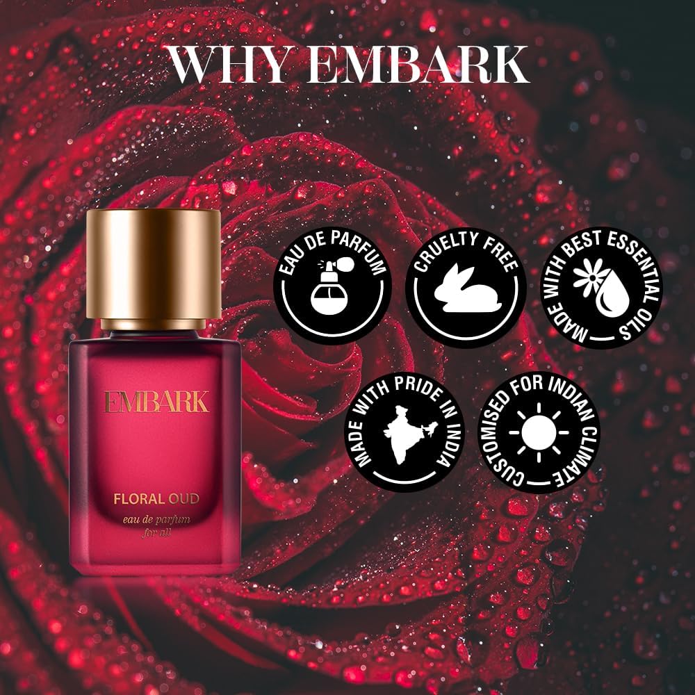 EMBARK OUD Floral Perfume for Men & Women | 50ml Premium Long-Lasting Oud Fragrance Oil | Perfect for Date Nights, Special Occasions & Daily Wear
